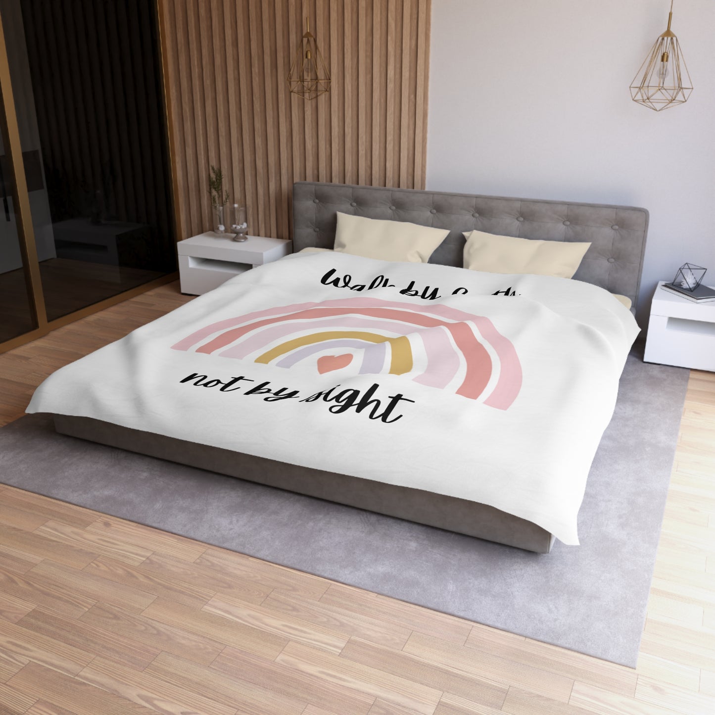 Walk By Faith Rainbow Microfiber Duvet Cover