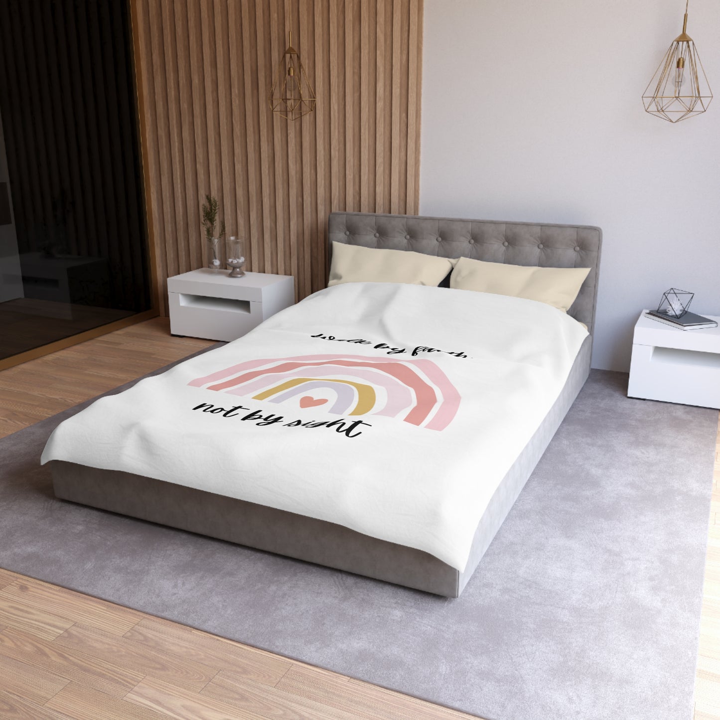 Walk By Faith Rainbow Microfiber Duvet Cover