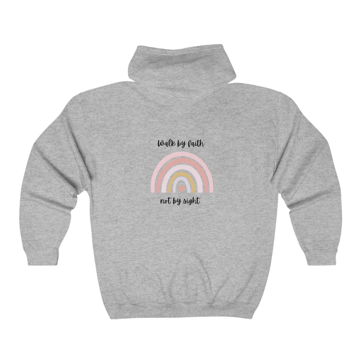 Walk By Faith Rainbow Unisex Full Zip Hooded Sweatshirt