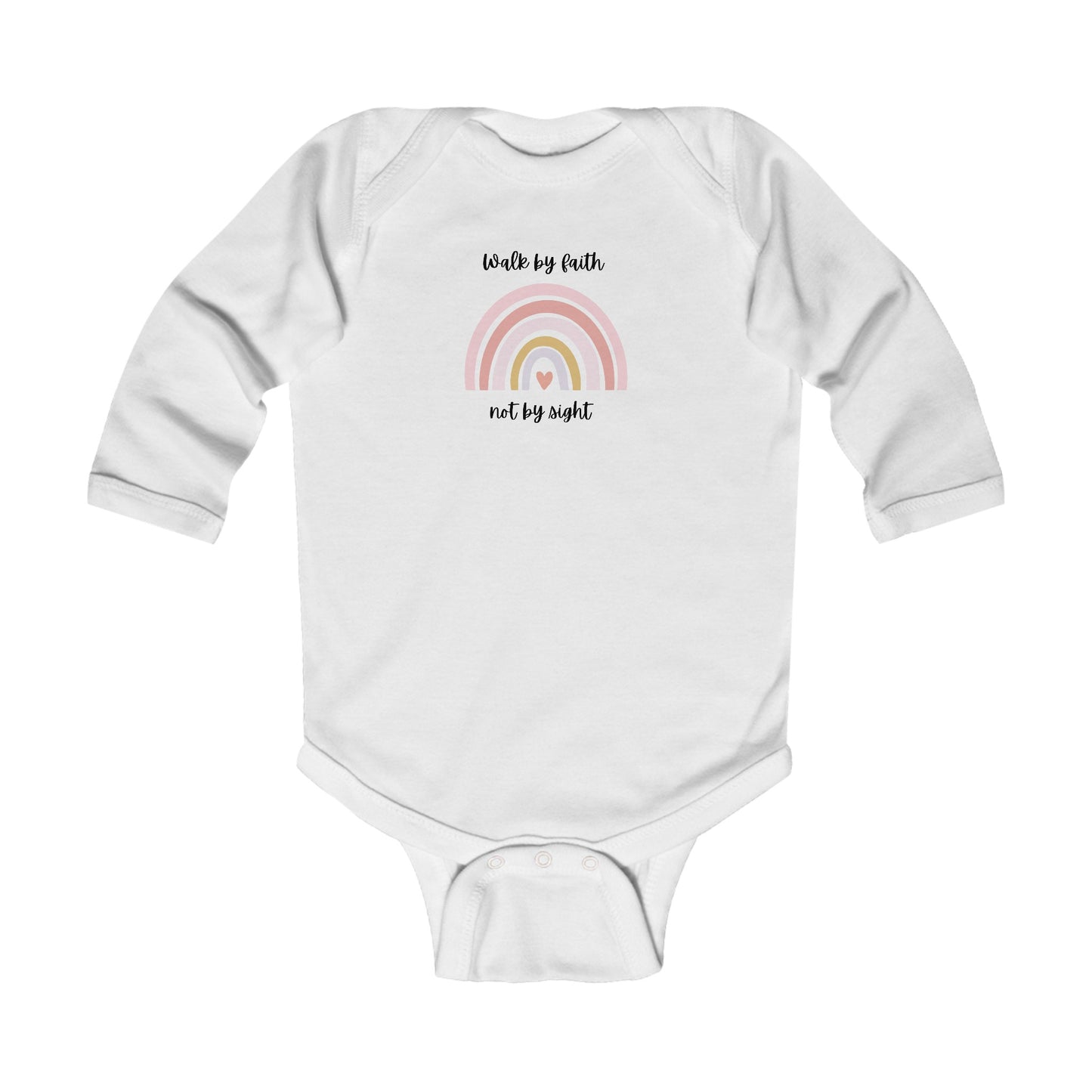 Walk By Faith Rainbow Infant Long Sleeve Bodysuit