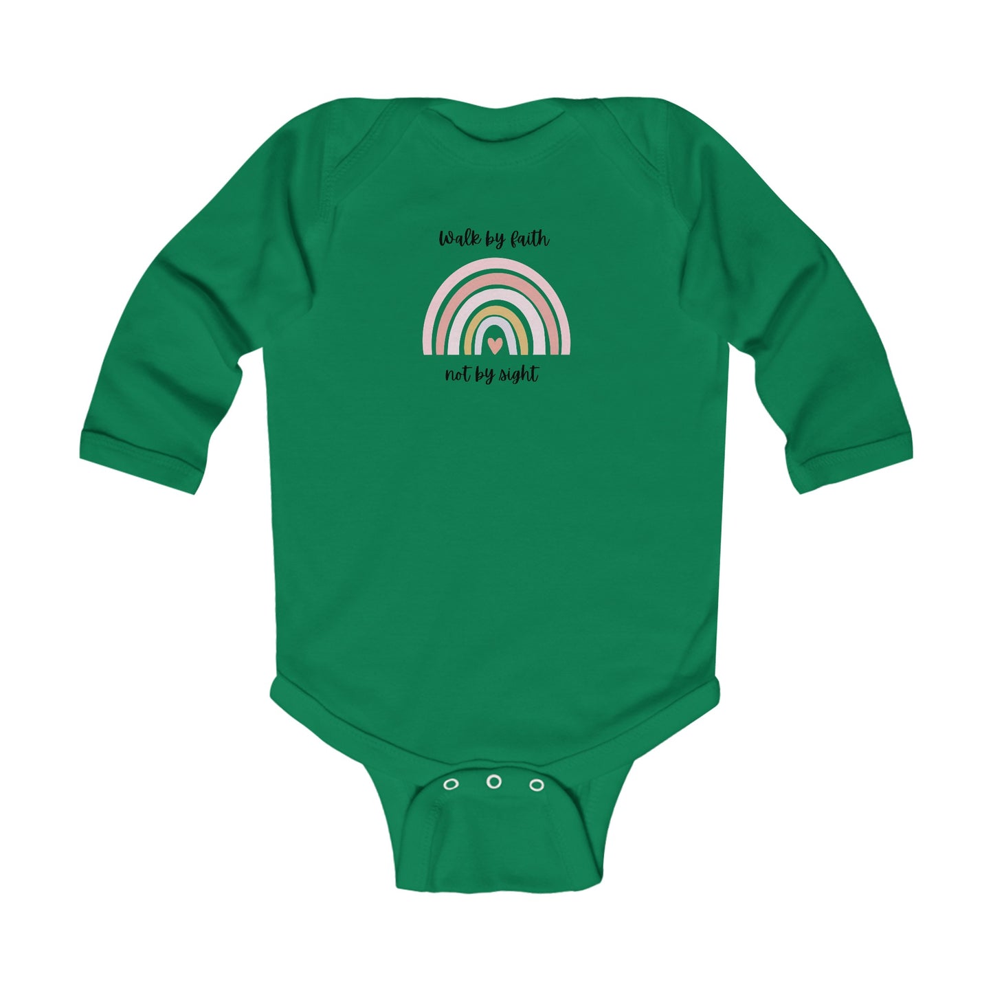 Walk By Faith Rainbow Infant Long Sleeve Bodysuit