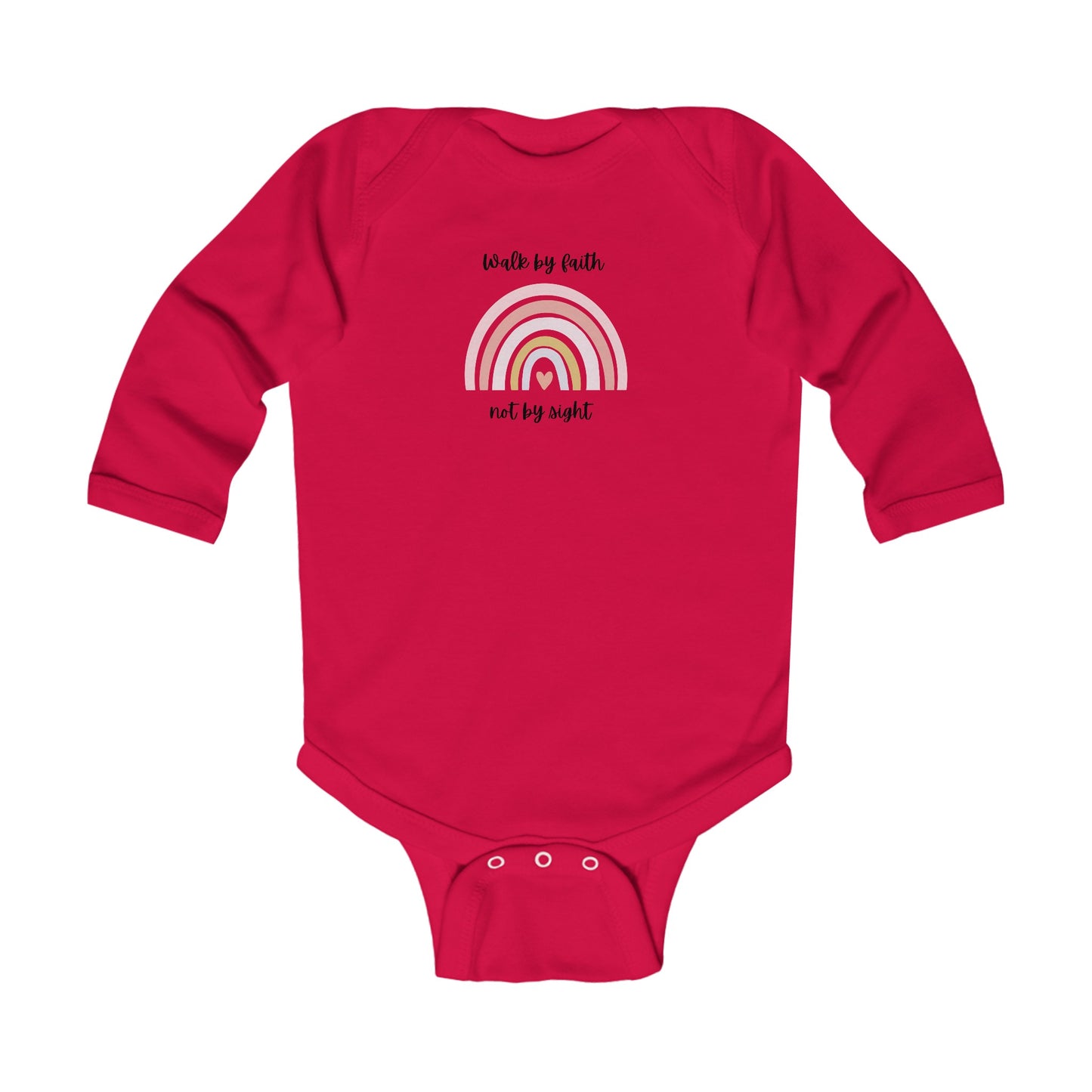 Walk By Faith Rainbow Infant Long Sleeve Bodysuit
