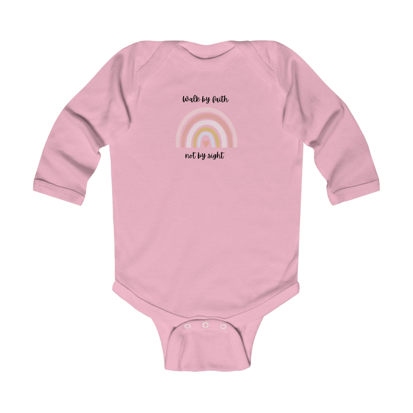 Walk By Faith Rainbow Infant Long Sleeve Bodysuit