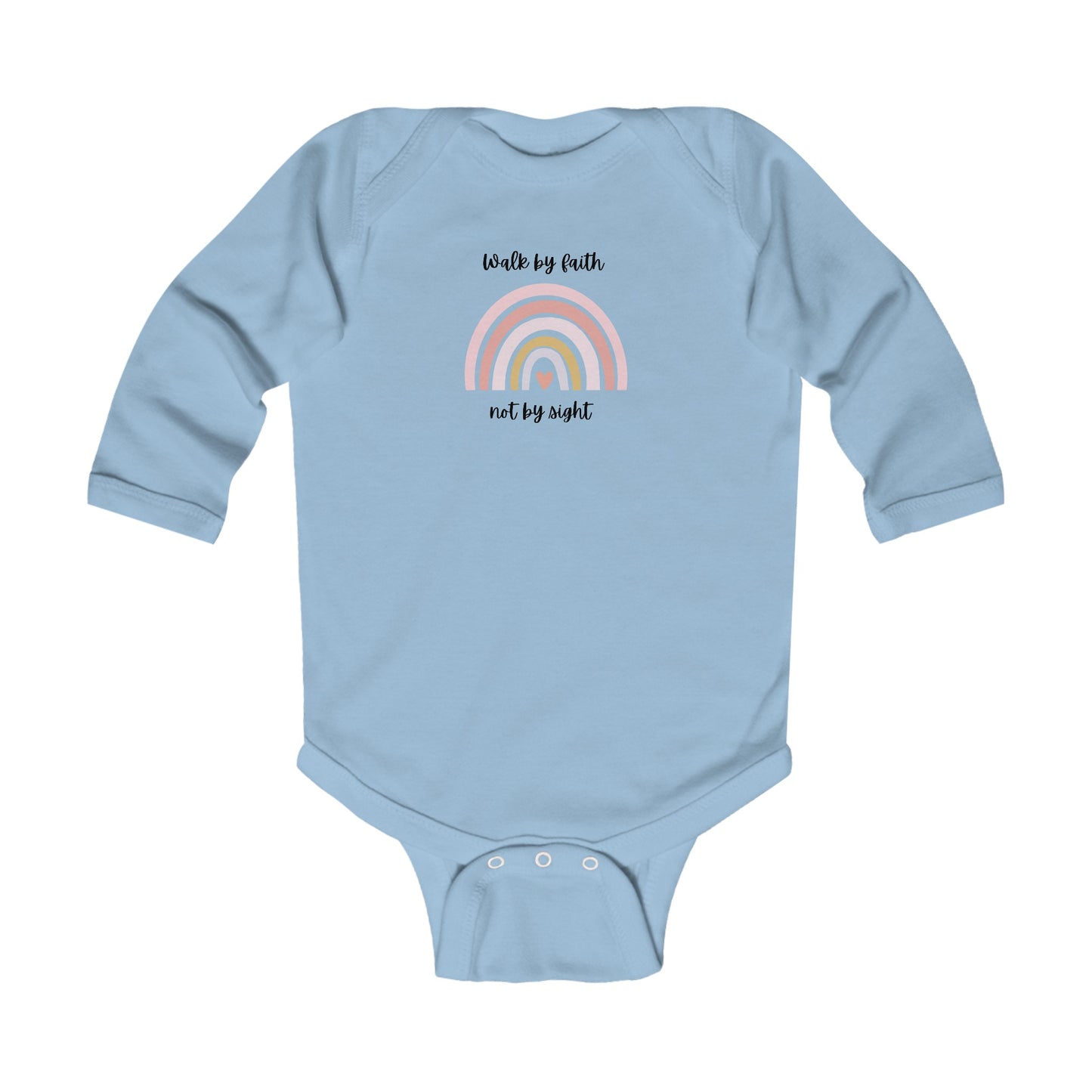 Walk By Faith Rainbow Infant Long Sleeve Bodysuit