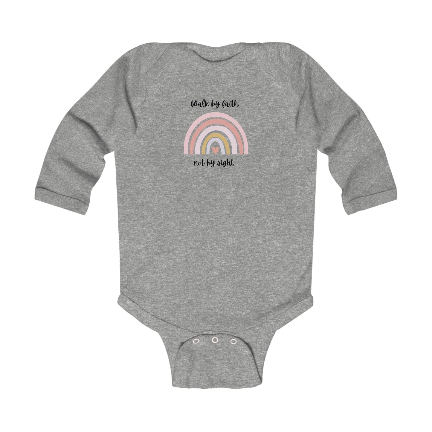 Walk By Faith Rainbow Infant Long Sleeve Bodysuit