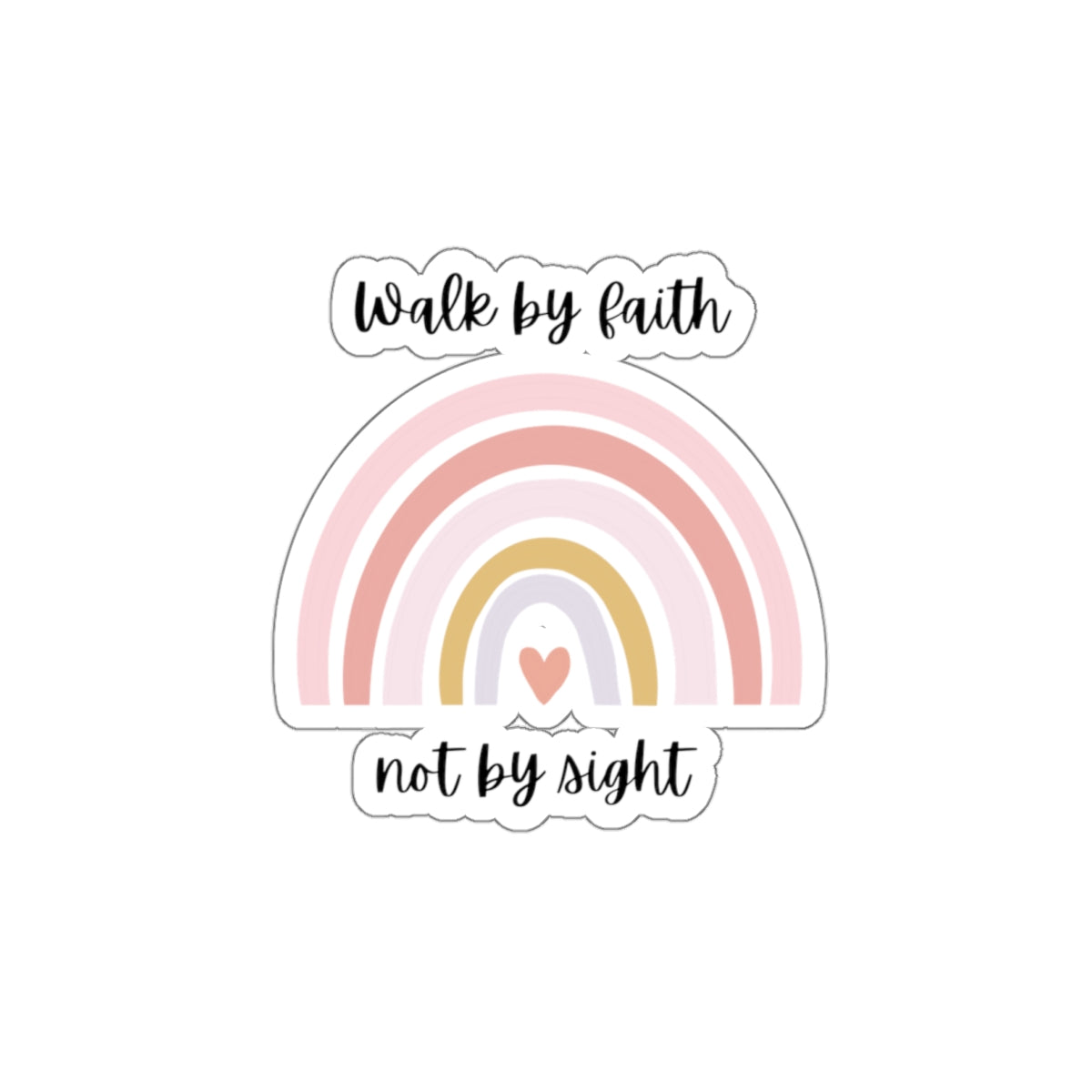 Walk By Faith Rainbow Kiss-Cut Stickers