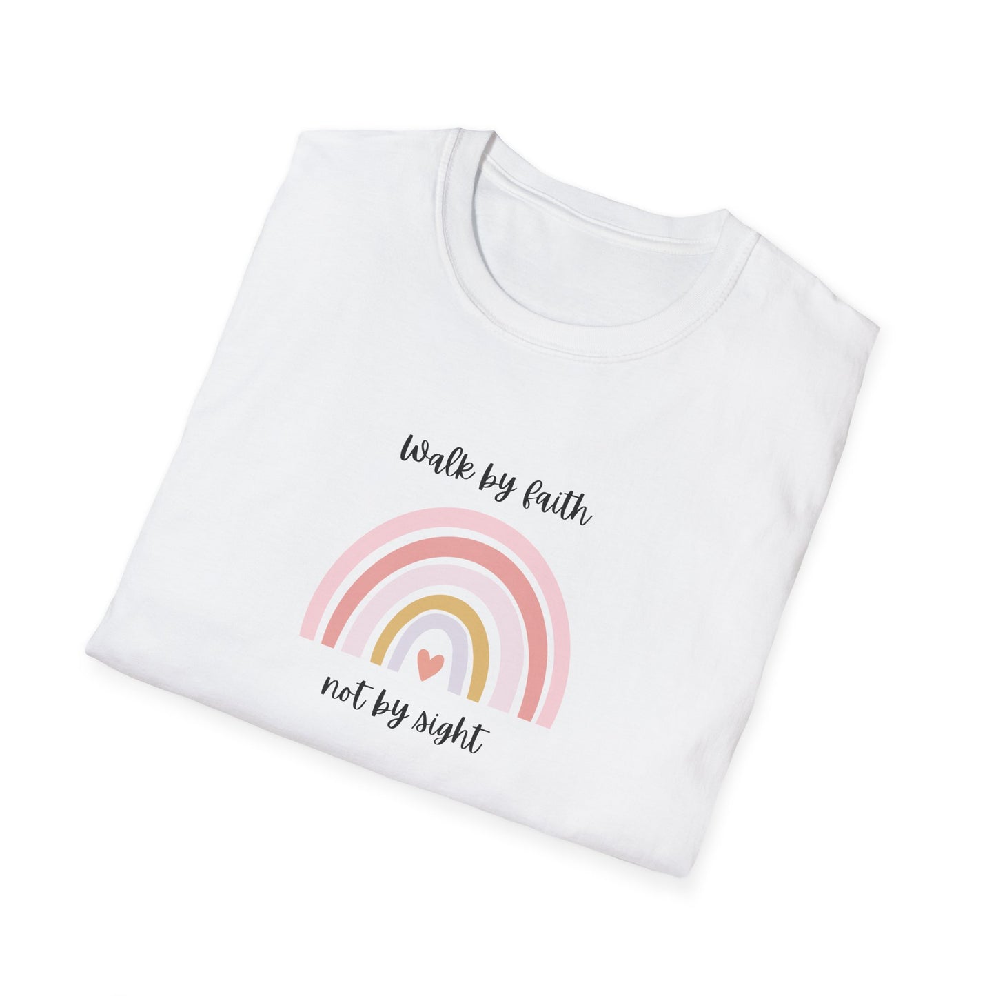 Walk By Faith Rainbow Unisex Soft Style T-Shirt