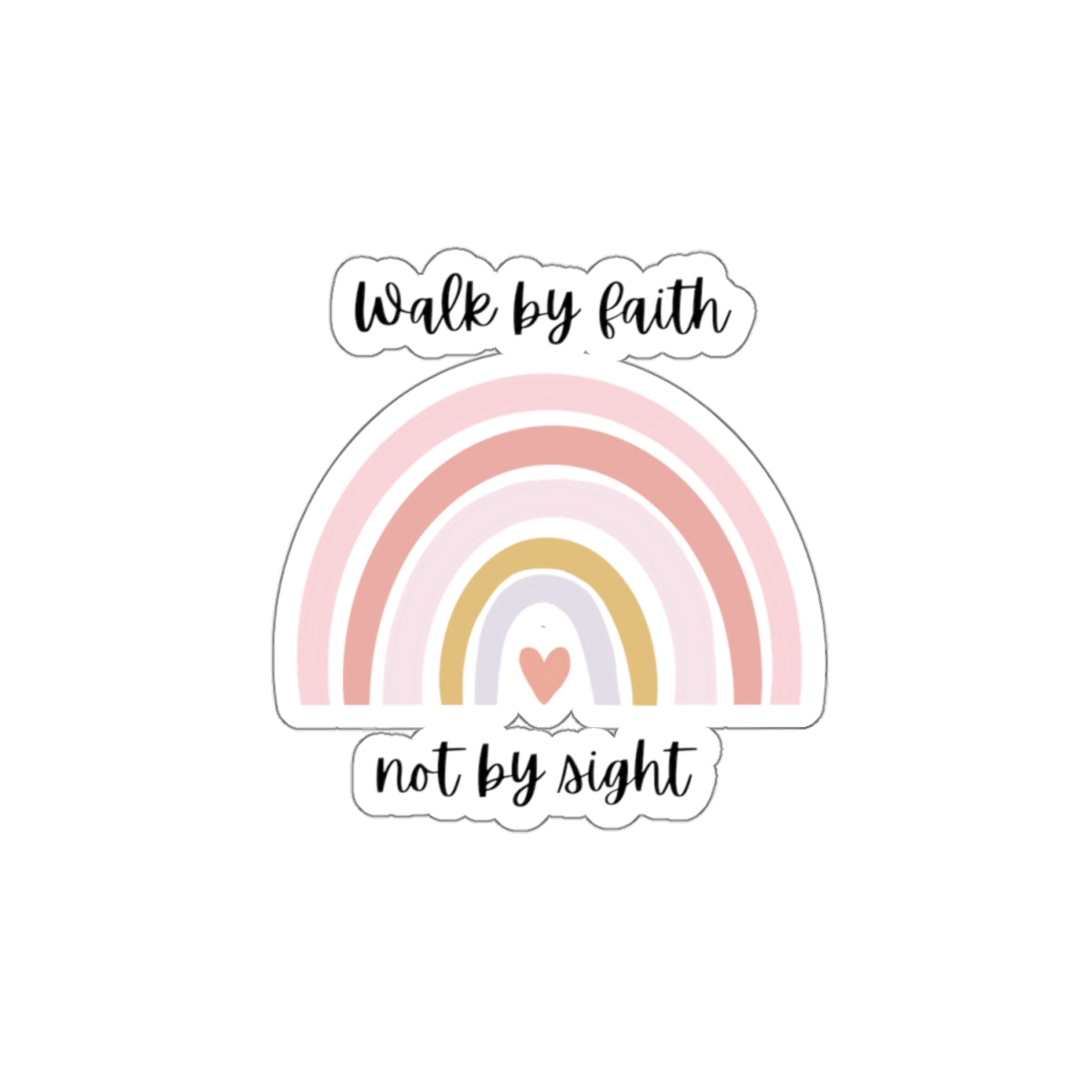 Walk By Faith Rainbow Kiss-Cut Stickers