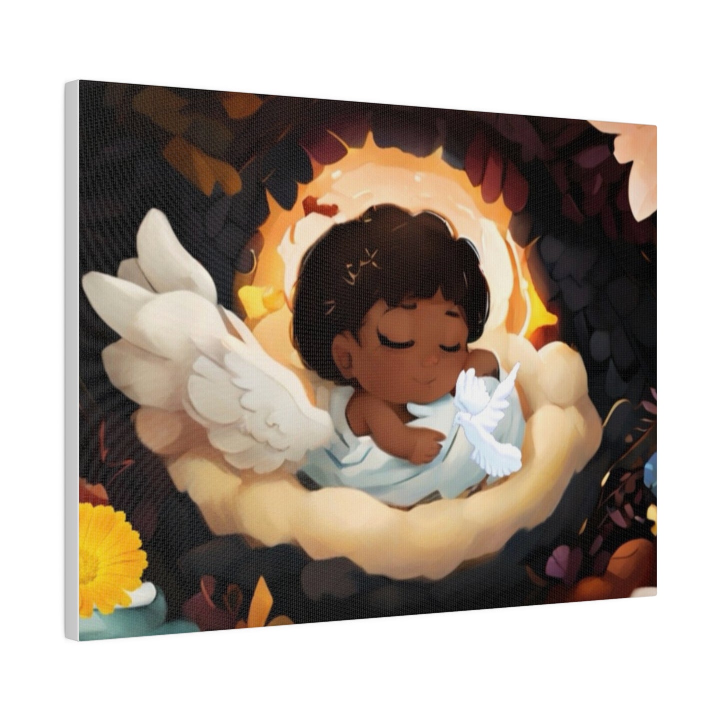 Sleeping Baby & Holy Spirit Dove Original Artwork Matte Canvas