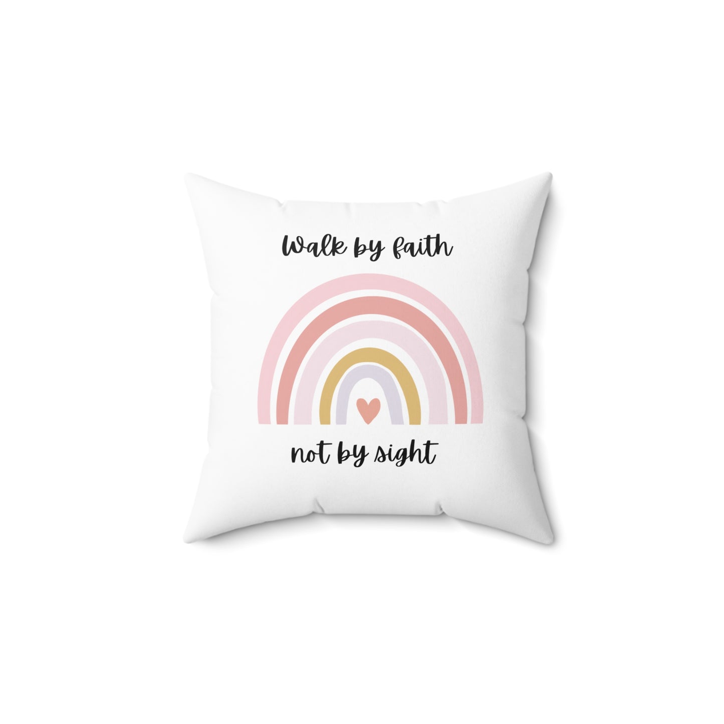 Walk By Faith Rainbow Square Pillow