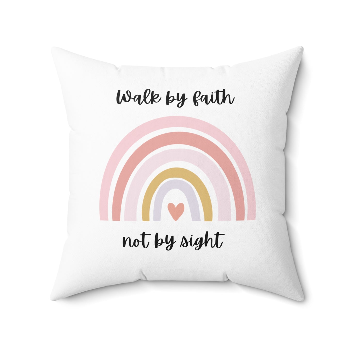 Walk By Faith Rainbow Square Pillow