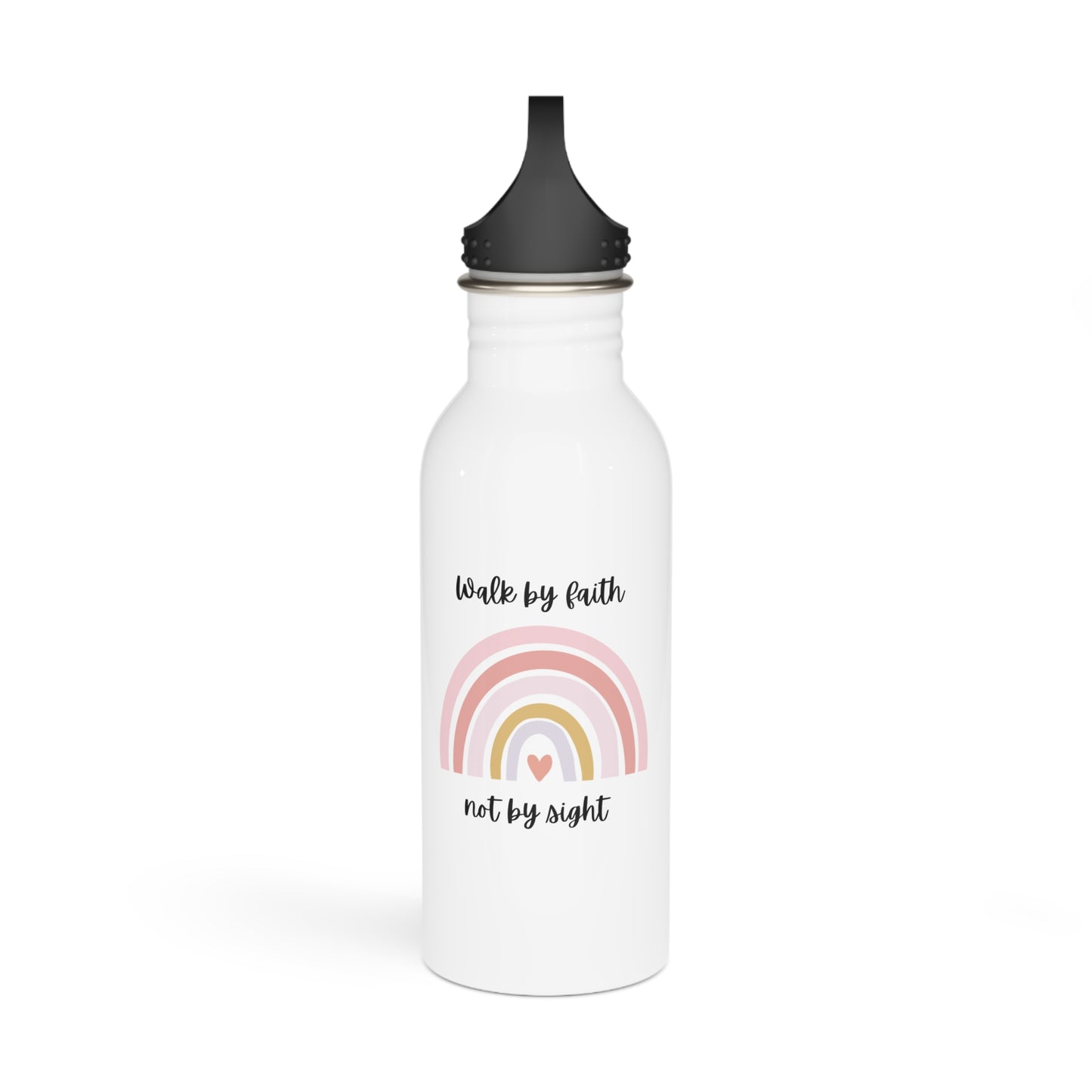 Walk By Faith Rainbow Stainless Steel Water Bottle