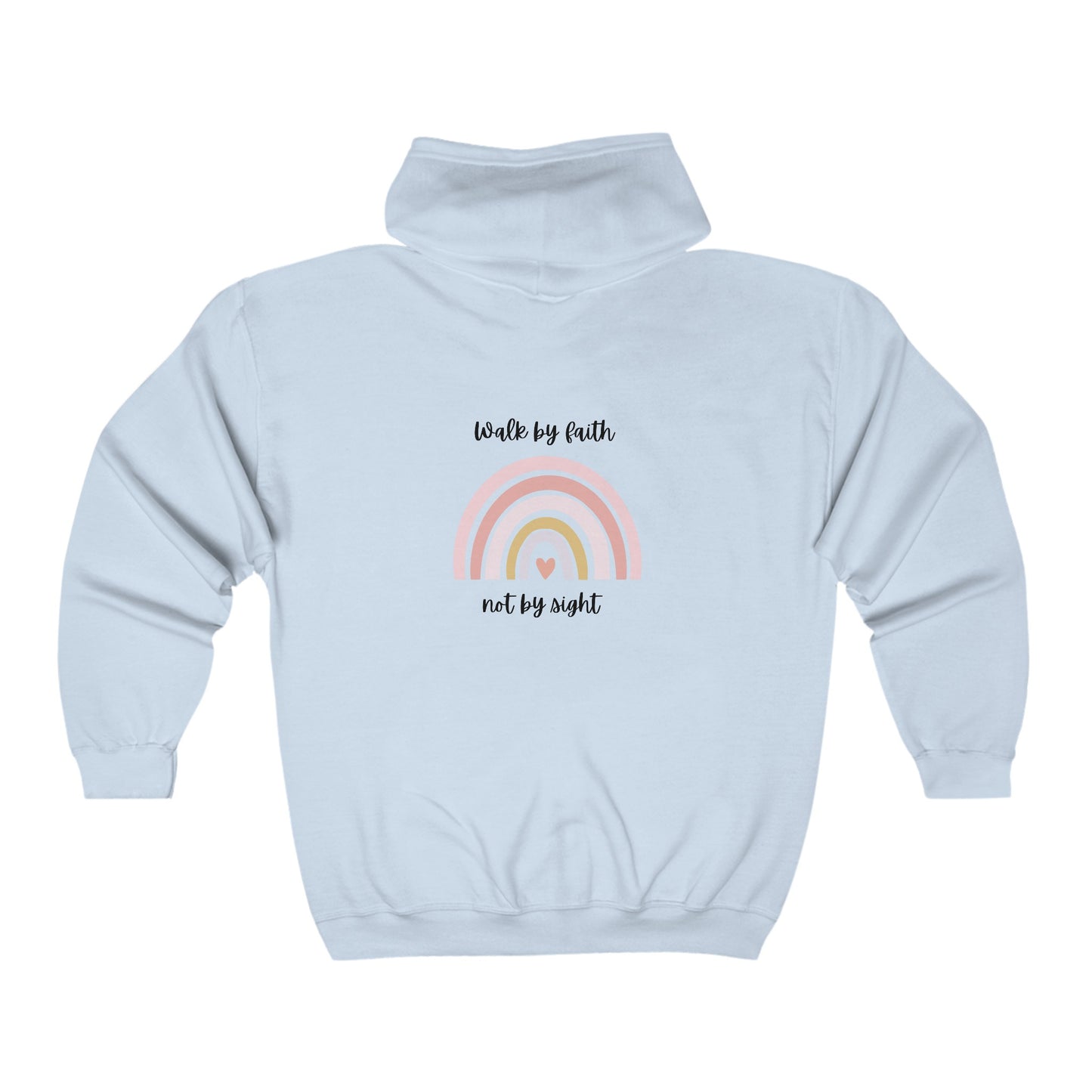 Walk By Faith Rainbow Unisex Full Zip Hooded Sweatshirt