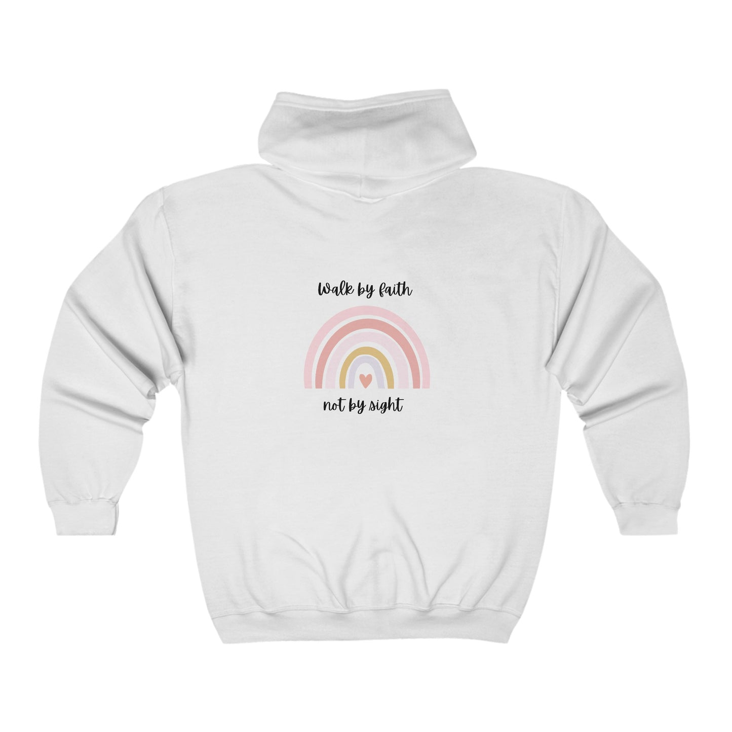 Walk By Faith Rainbow Unisex Full Zip Hooded Sweatshirt