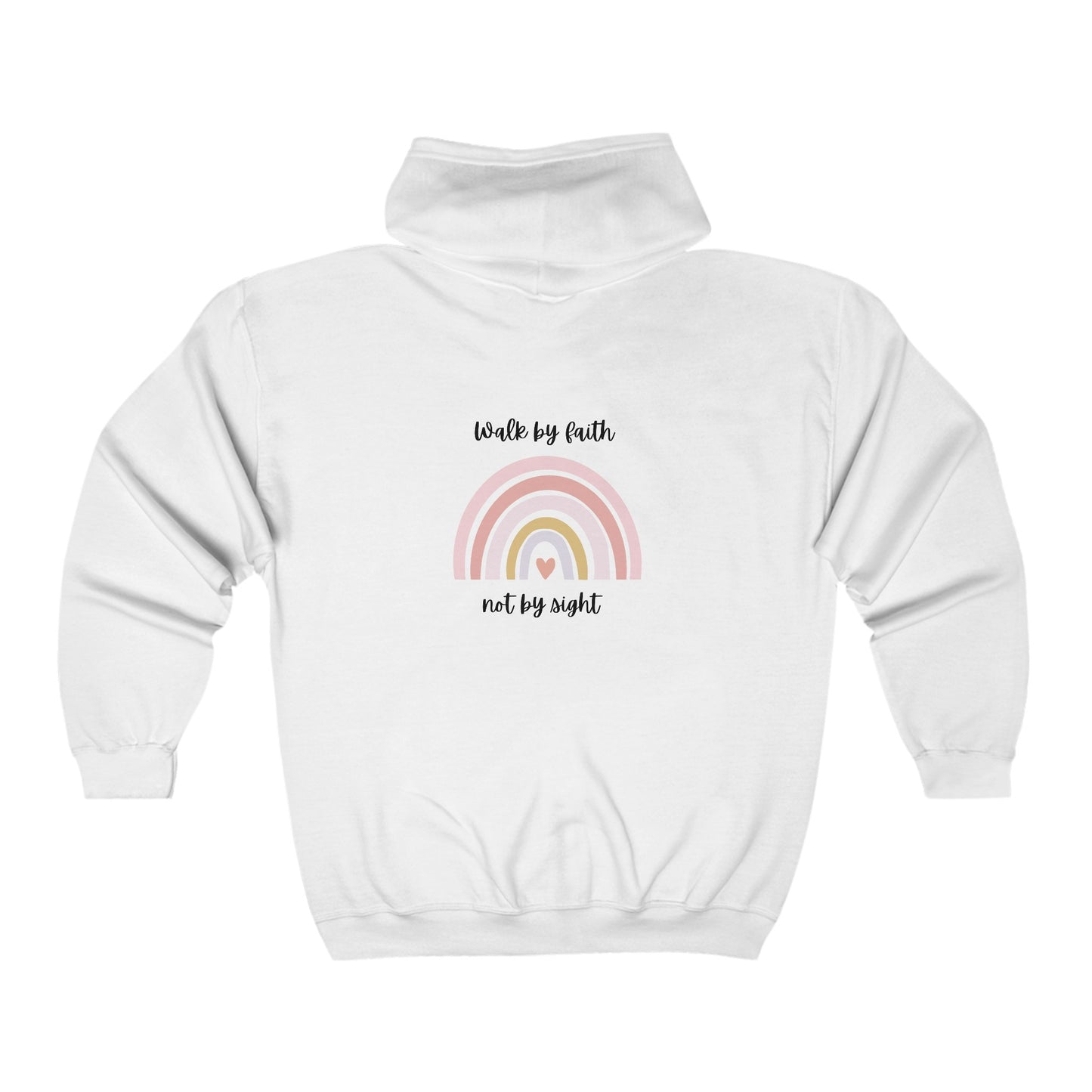 Walk By Faith Rainbow Unisex Full Zip Hooded Sweatshirt