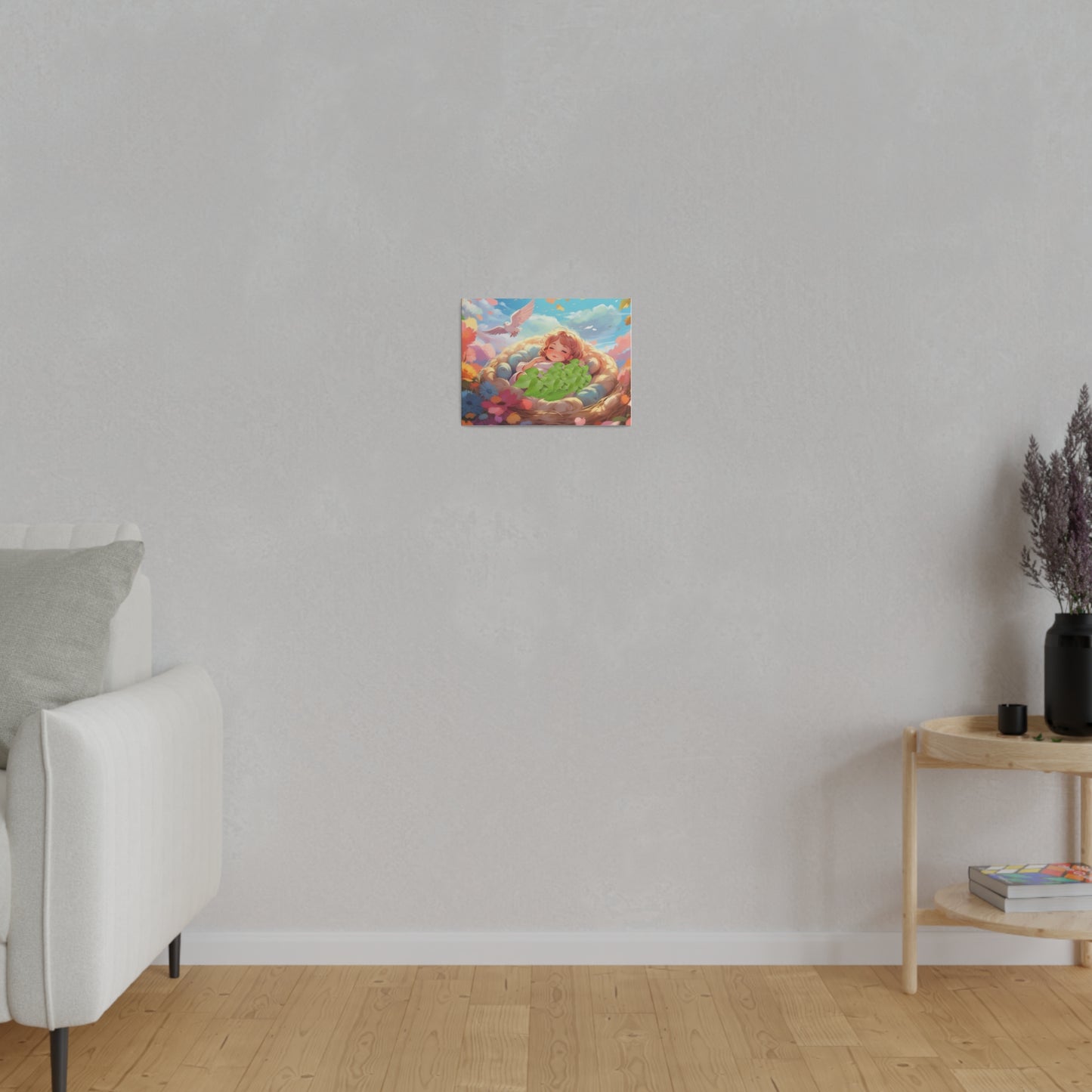 Peaceful Baby & Holy Spirit Dove Original Artwork Matte Canvas