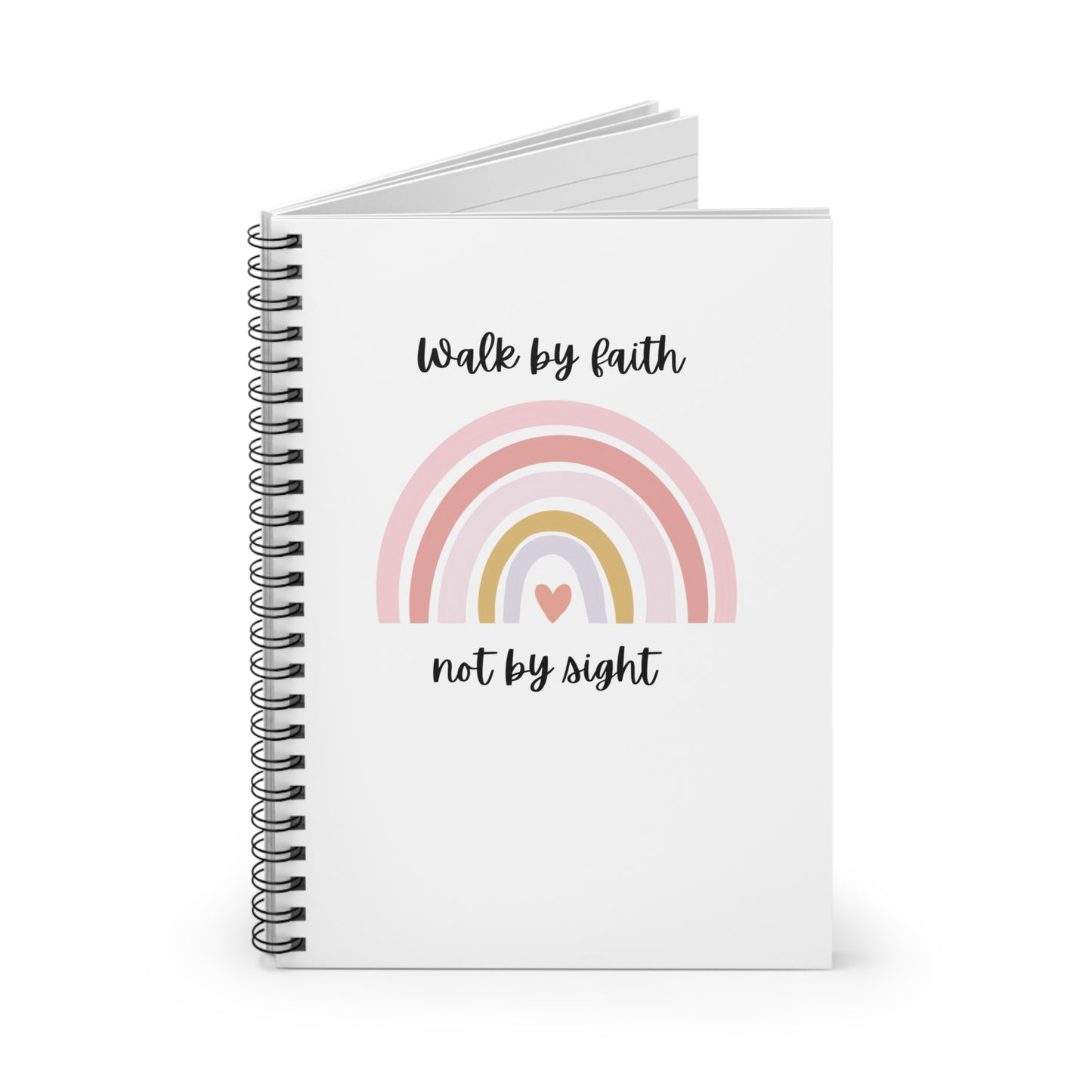 Walk By Faith Rainbow Ruled Notebook