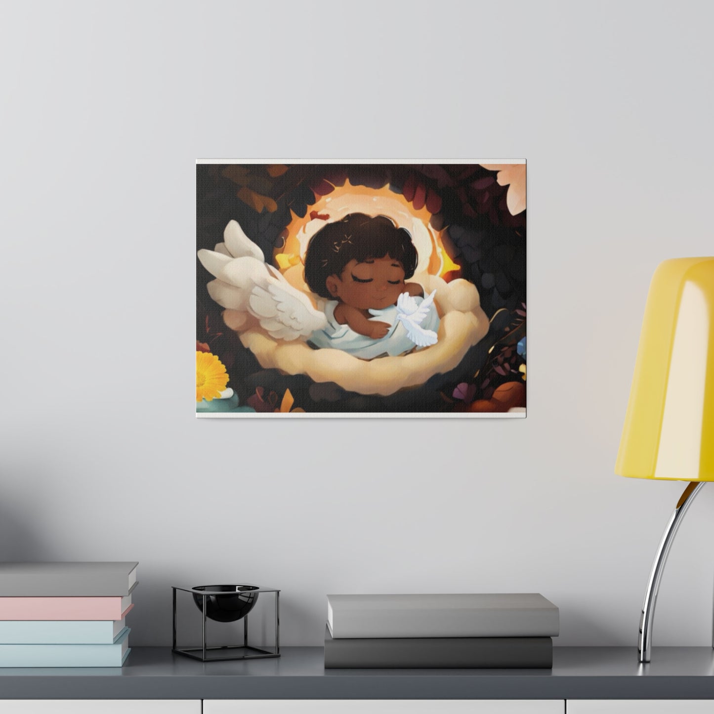 Sleeping Baby & Holy Spirit Dove Original Artwork Matte Canvas