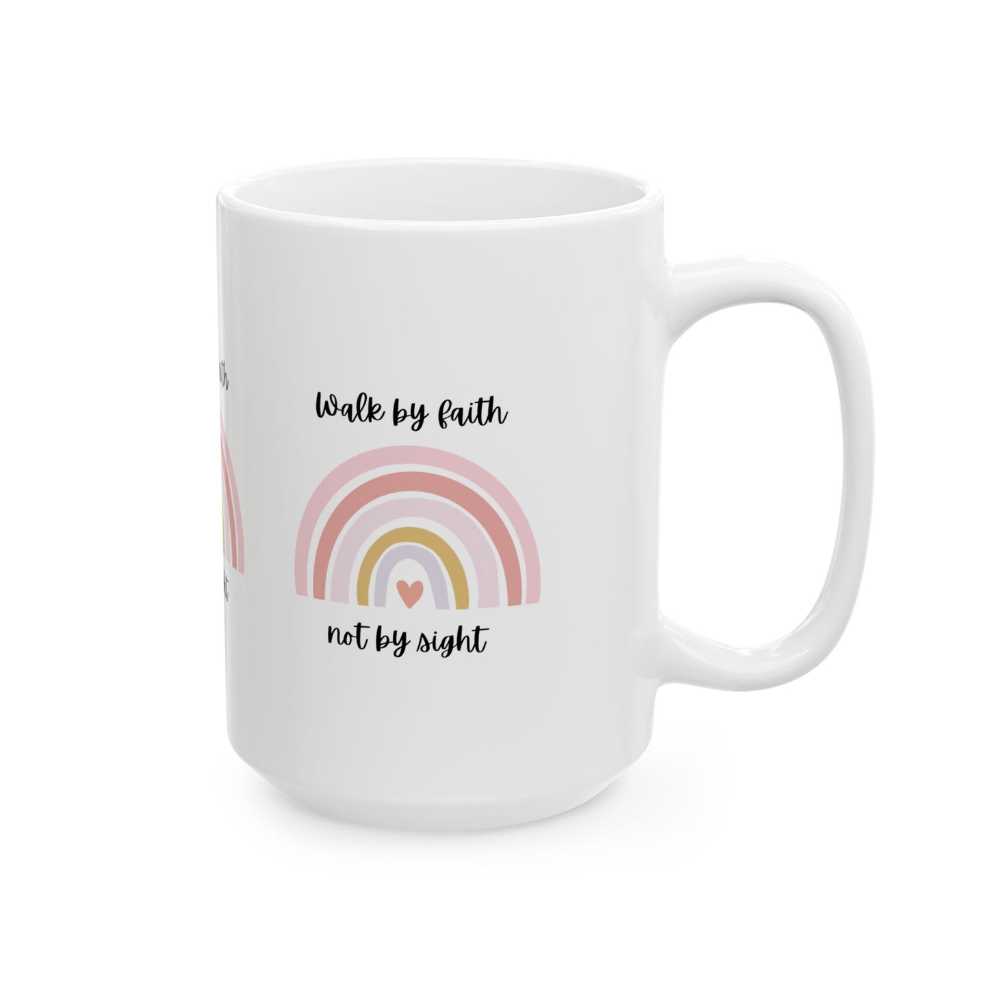Walk By Faith Rainbow Ceramic Mug