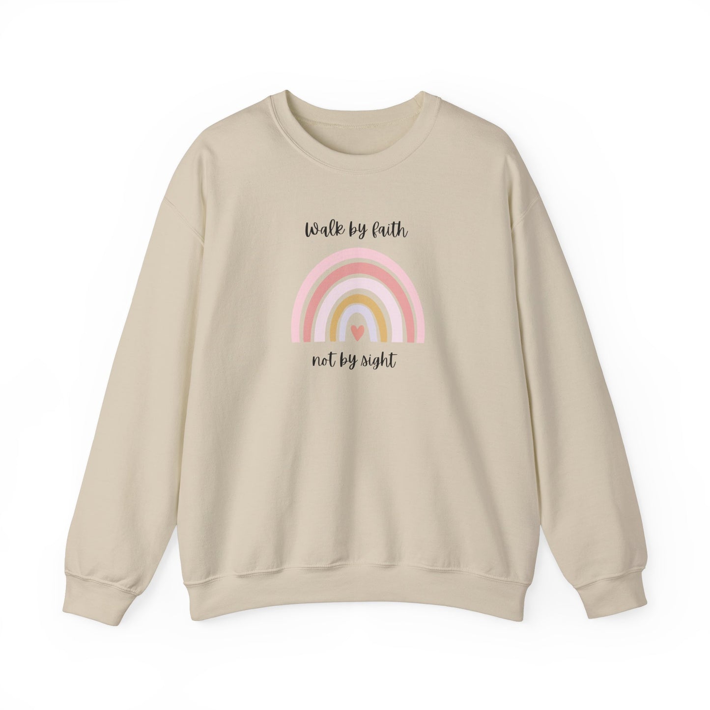 Walk By Faith Rainbow Unisex Crewneck Sweatshirt