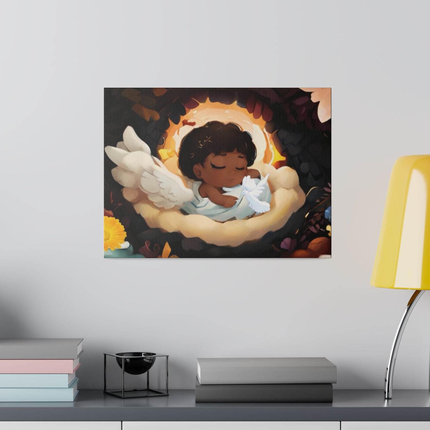 Sleeping Baby & Holy Spirit Dove Original Artwork Matte Canvas