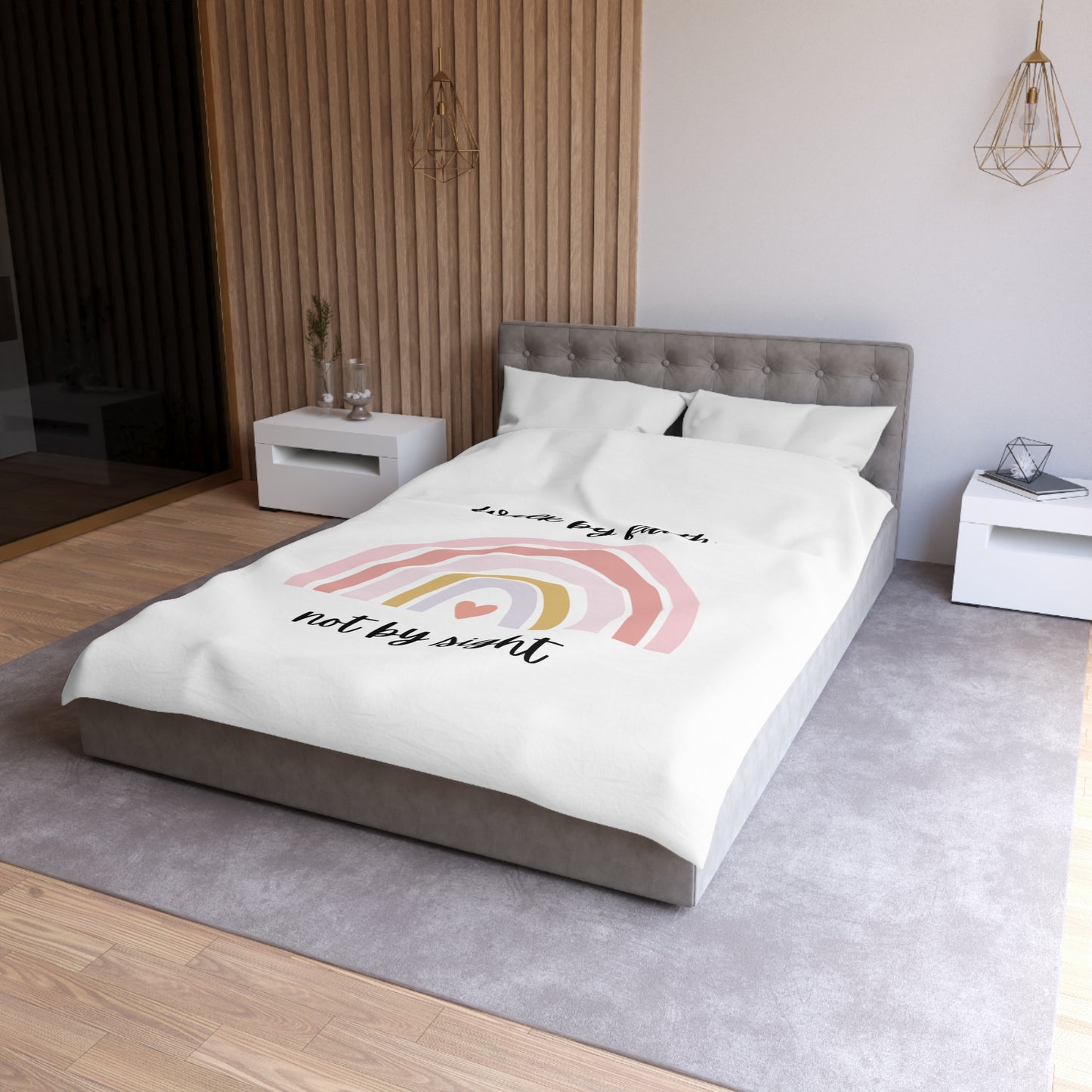 Walk By Faith Rainbow Microfiber Duvet Cover