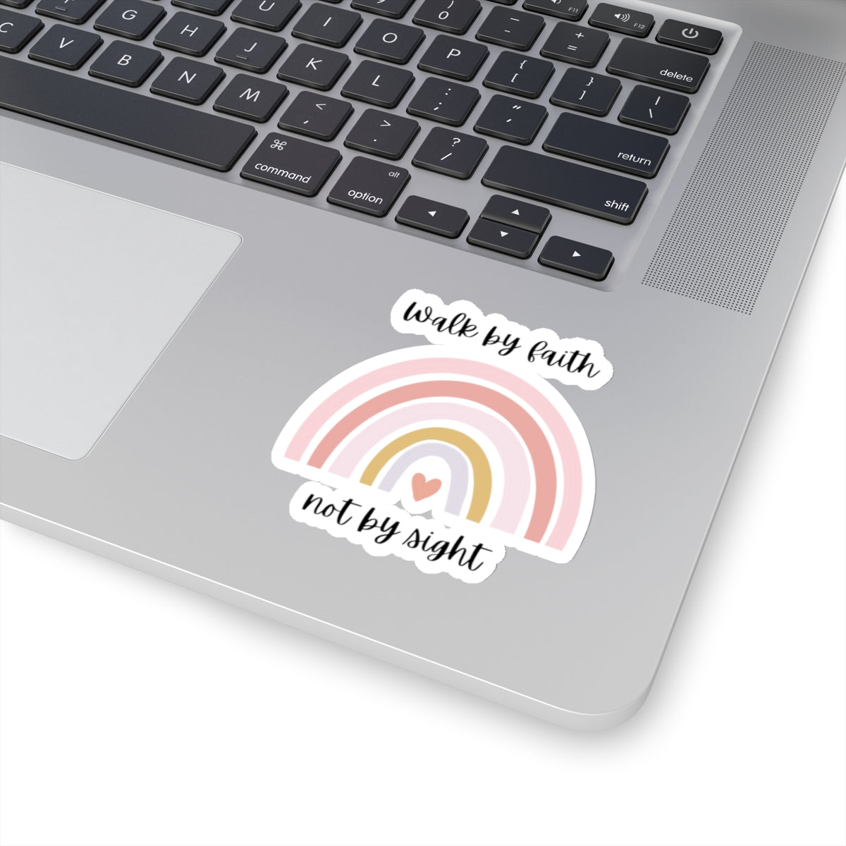 Walk By Faith Rainbow Kiss-Cut Stickers