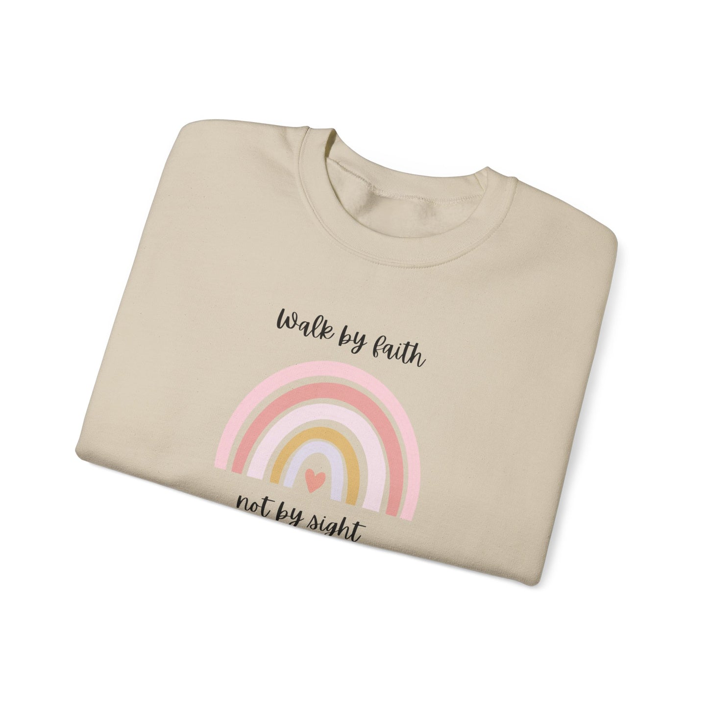 Walk By Faith Rainbow Unisex Crewneck Sweatshirt