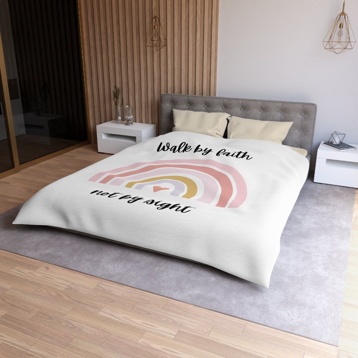 Walk By Faith Rainbow Microfiber Duvet Cover