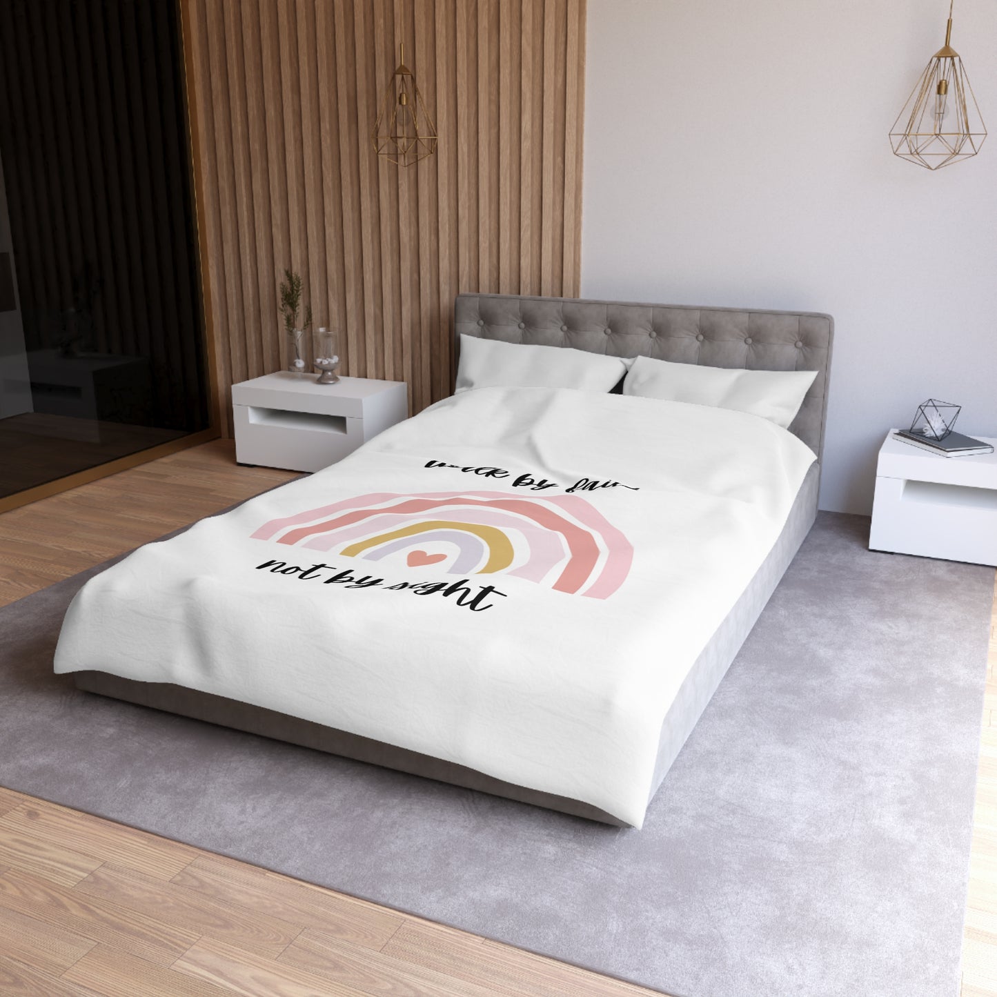 Walk By Faith Rainbow Microfiber Duvet Cover
