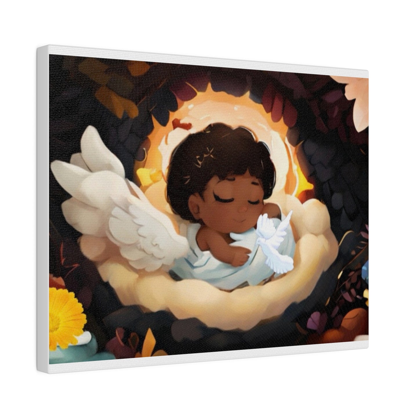 Sleeping Baby & Holy Spirit Dove Original Artwork Matte Canvas
