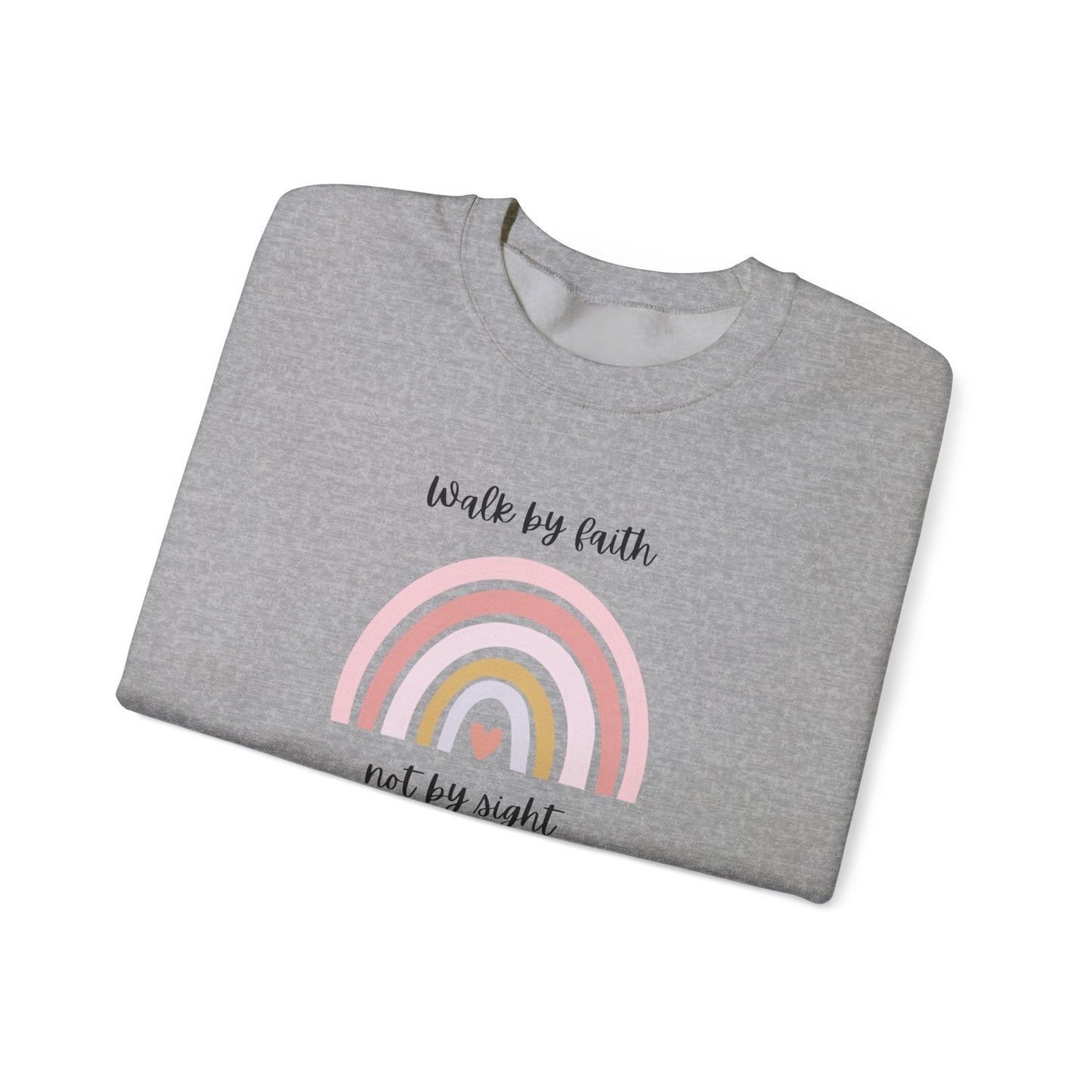Walk By Faith Rainbow Unisex Crewneck Sweatshirt