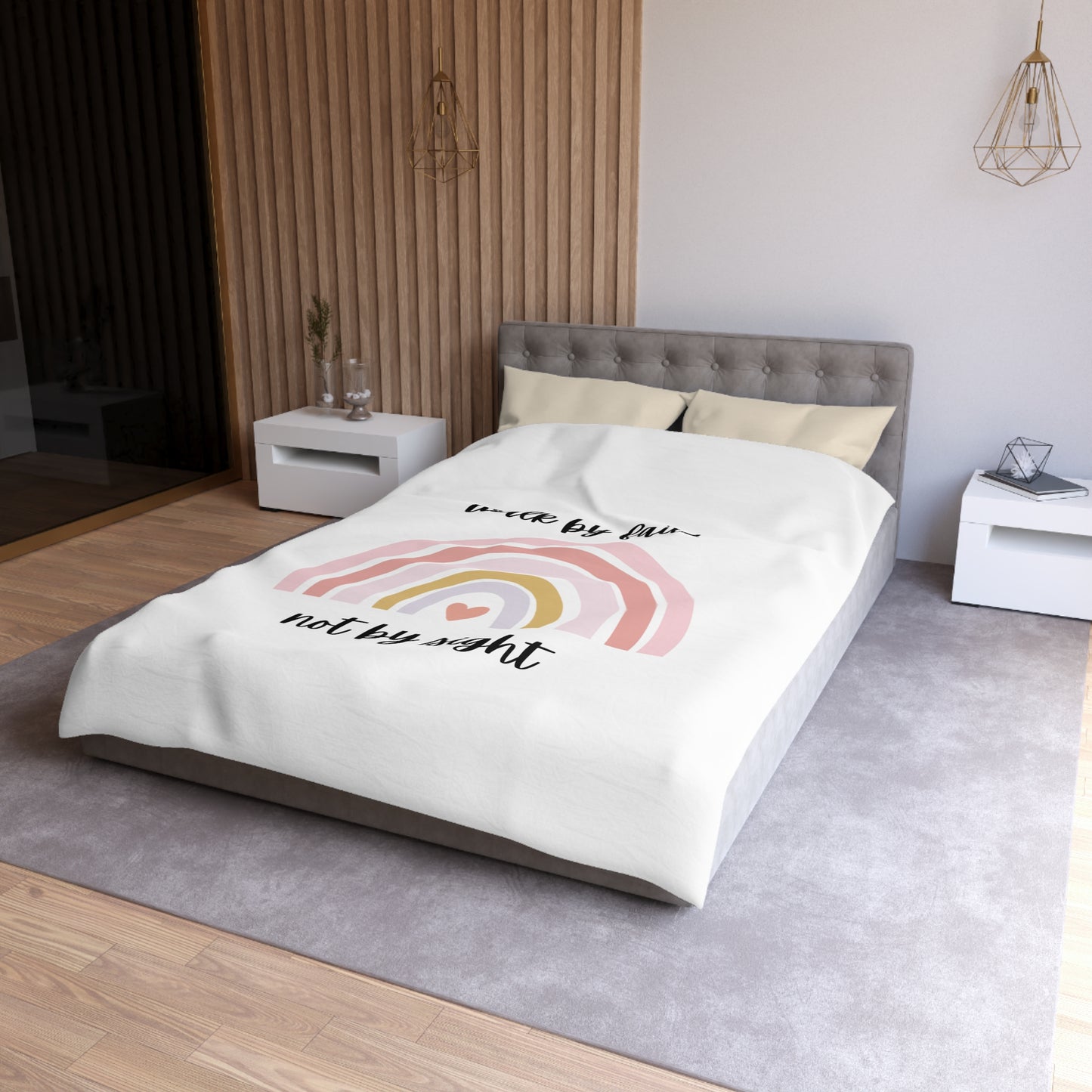 Walk By Faith Rainbow Microfiber Duvet Cover