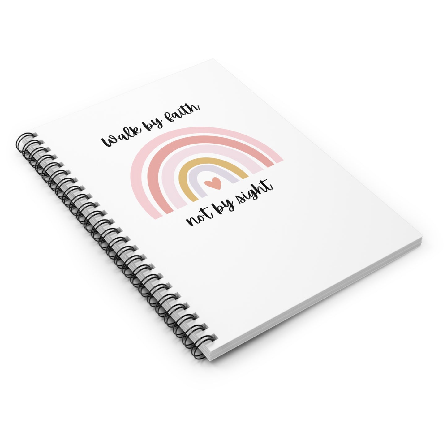 Walk By Faith Rainbow Ruled Notebook
