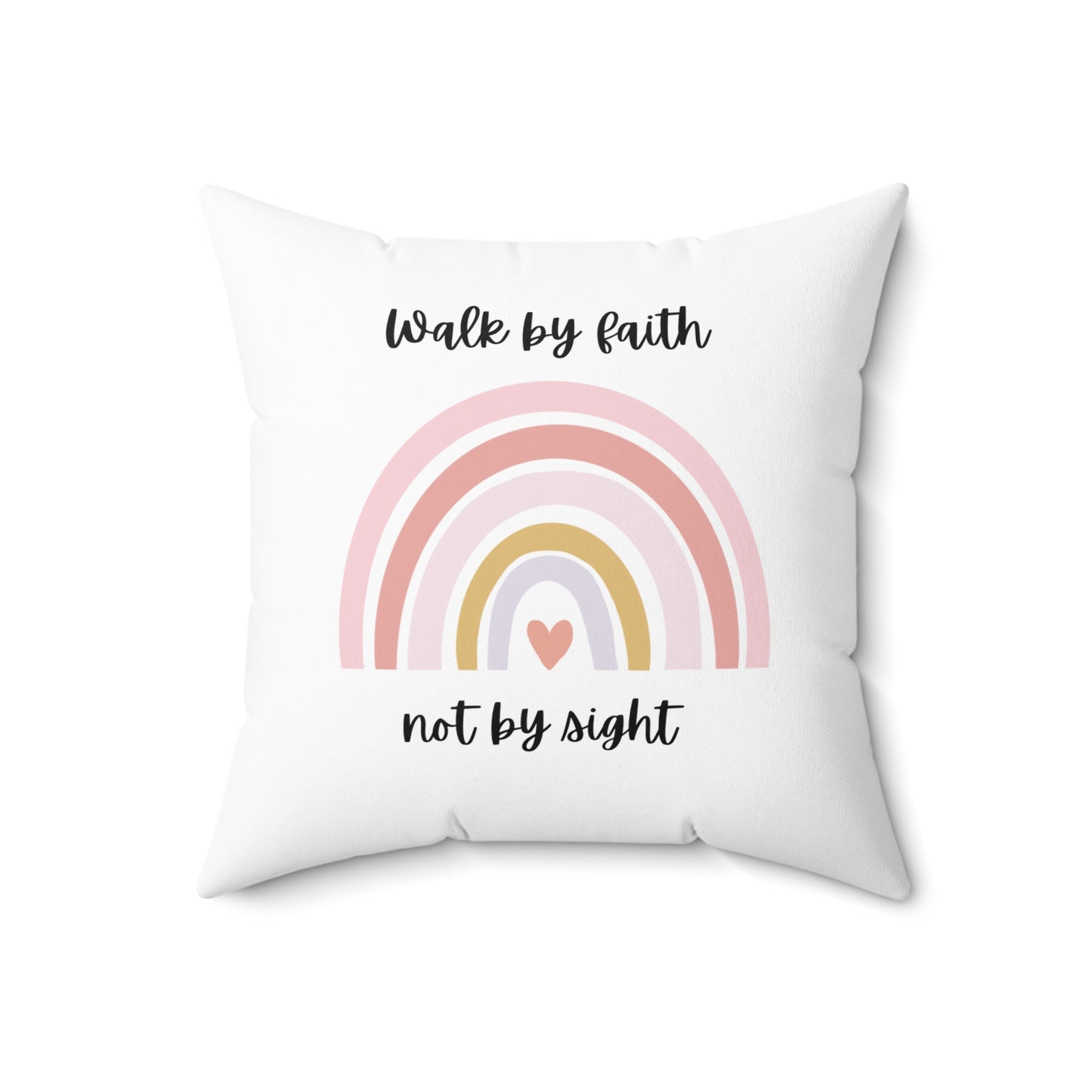 Walk By Faith Rainbow Square Pillow