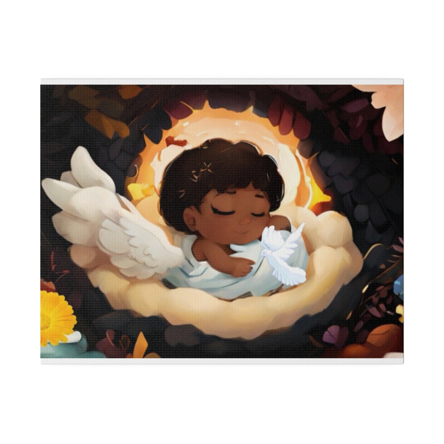 Sleeping Baby & Holy Spirit Dove Original Artwork Matte Canvas