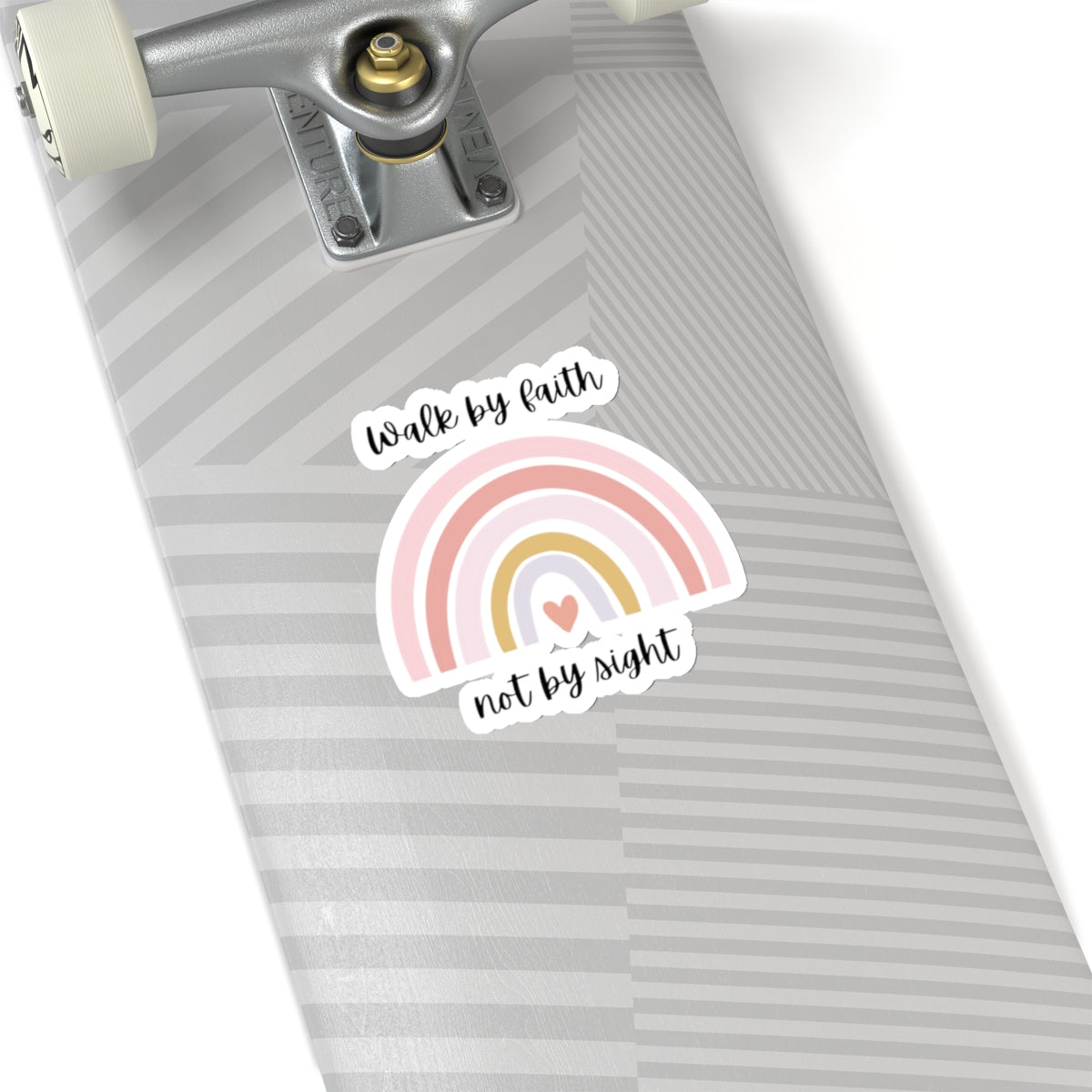 Walk By Faith Rainbow Kiss-Cut Stickers
