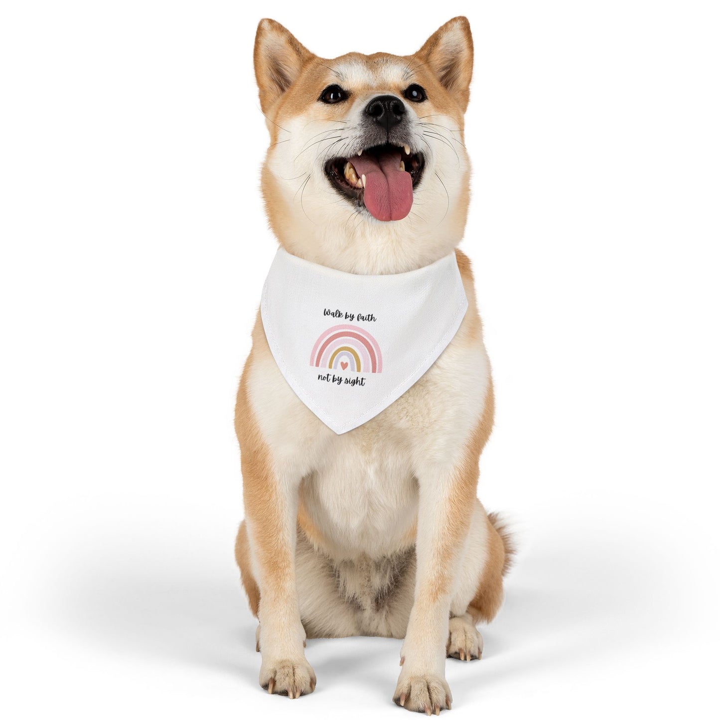 Walk By Faith Rainbow Pet Bandana Collar