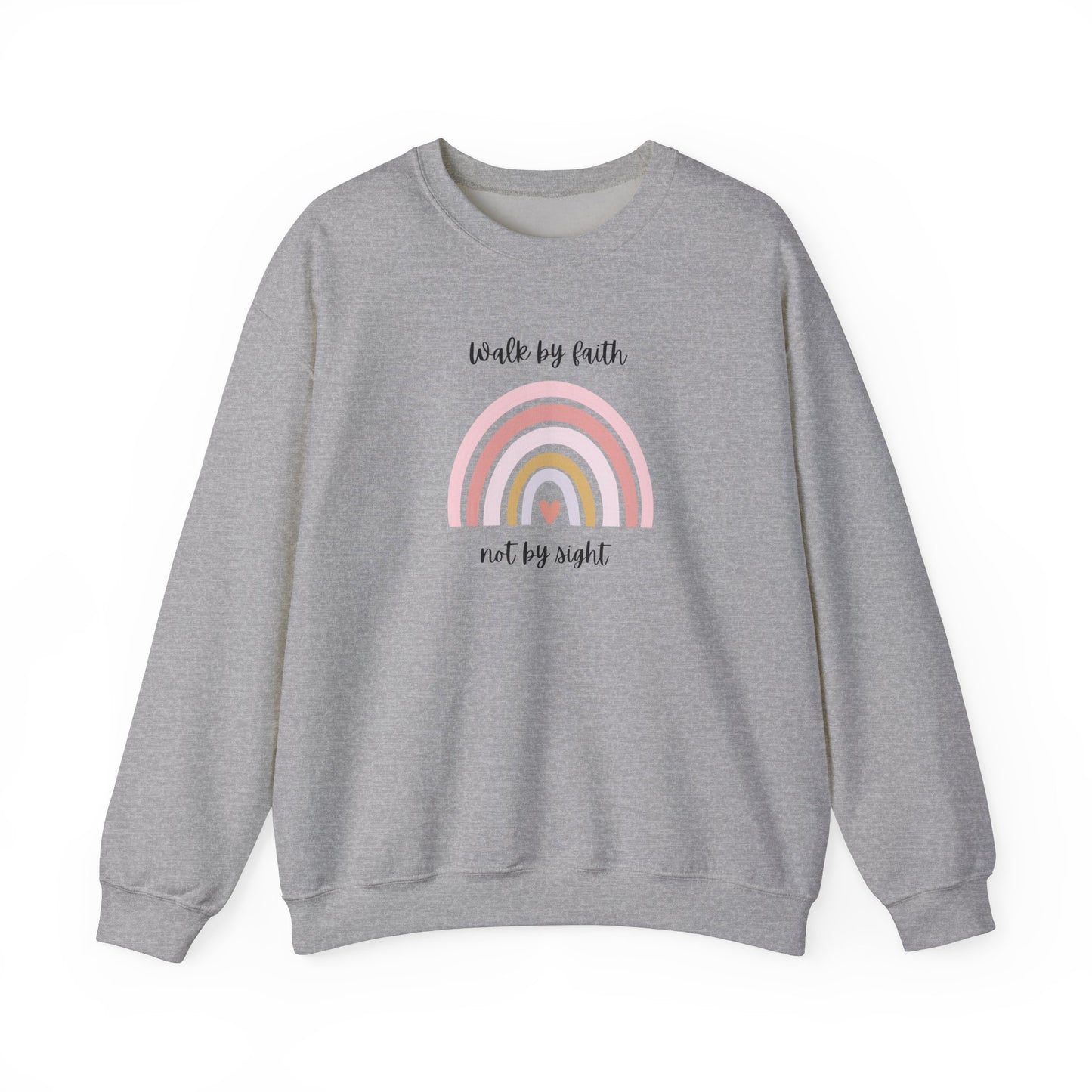 Walk By Faith Rainbow Unisex Crewneck Sweatshirt
