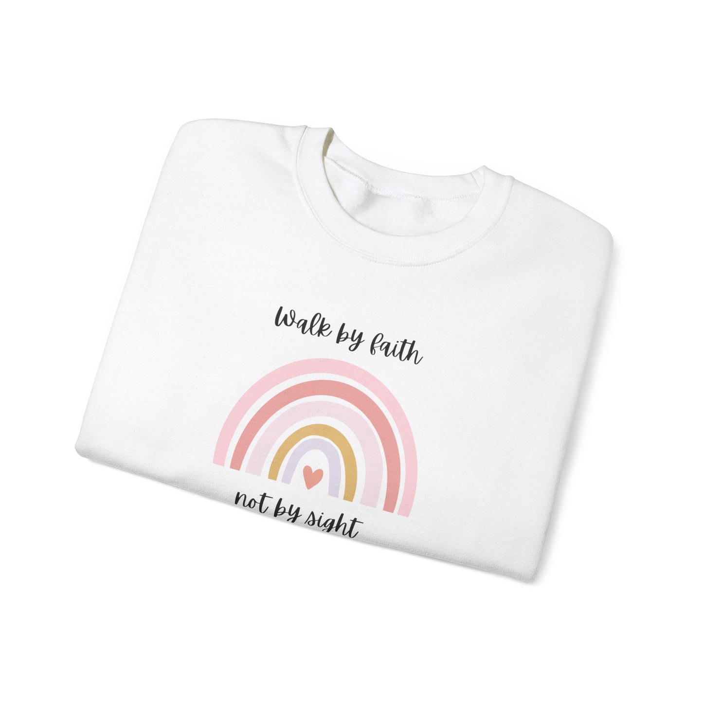 Walk By Faith Rainbow Unisex Crewneck Sweatshirt