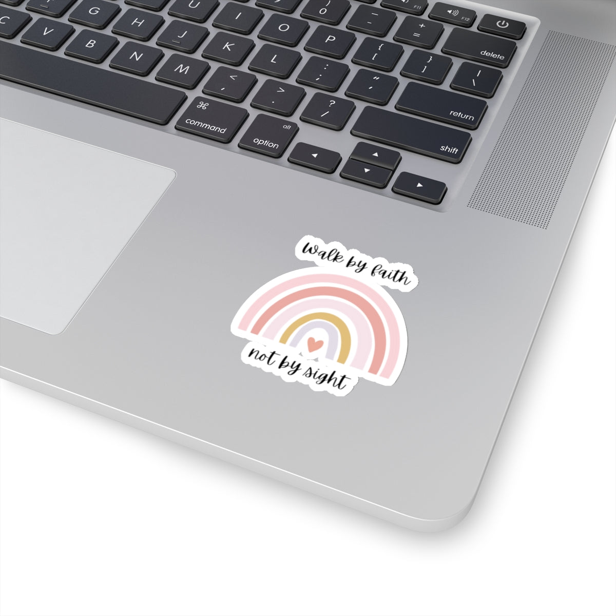Walk By Faith Rainbow Kiss-Cut Stickers