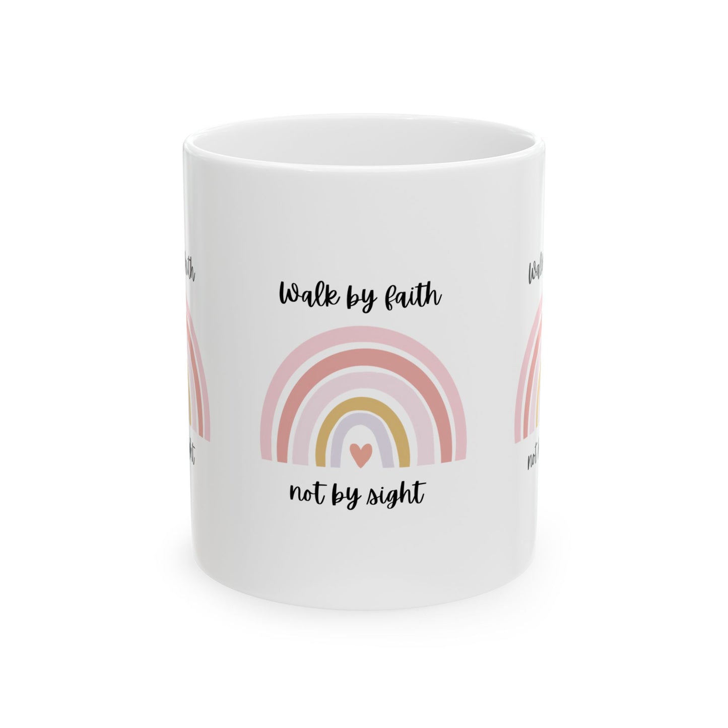 Walk By Faith Rainbow Ceramic Mug