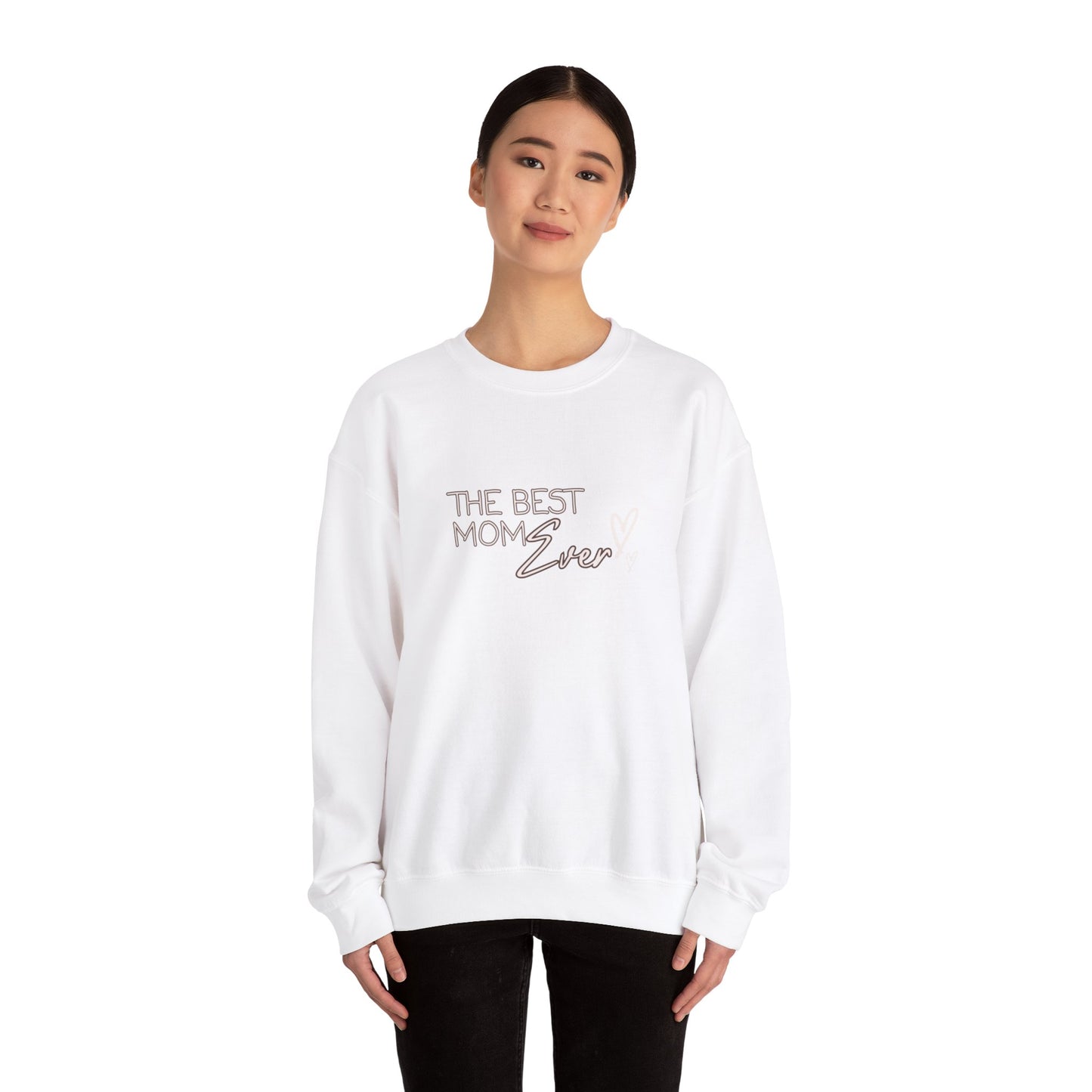 Best Mom Ever Hearts Heavy Blend™ Crewneck Sweatshirt