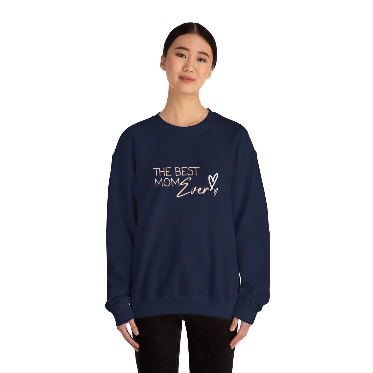 Best Mom Ever Hearts Heavy Blend™ Crewneck Sweatshirt