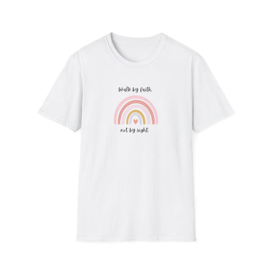 Walk By Faith Rainbow Unisex Soft Style T-Shirt