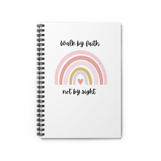 Walk By Faith Rainbow Ruled Notebook