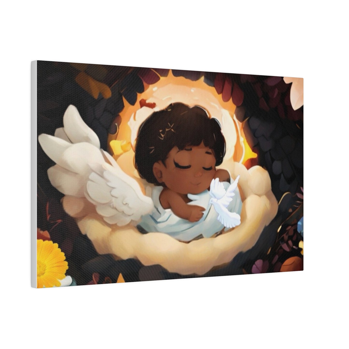 Sleeping Baby & Holy Spirit Dove Original Artwork Matte Canvas