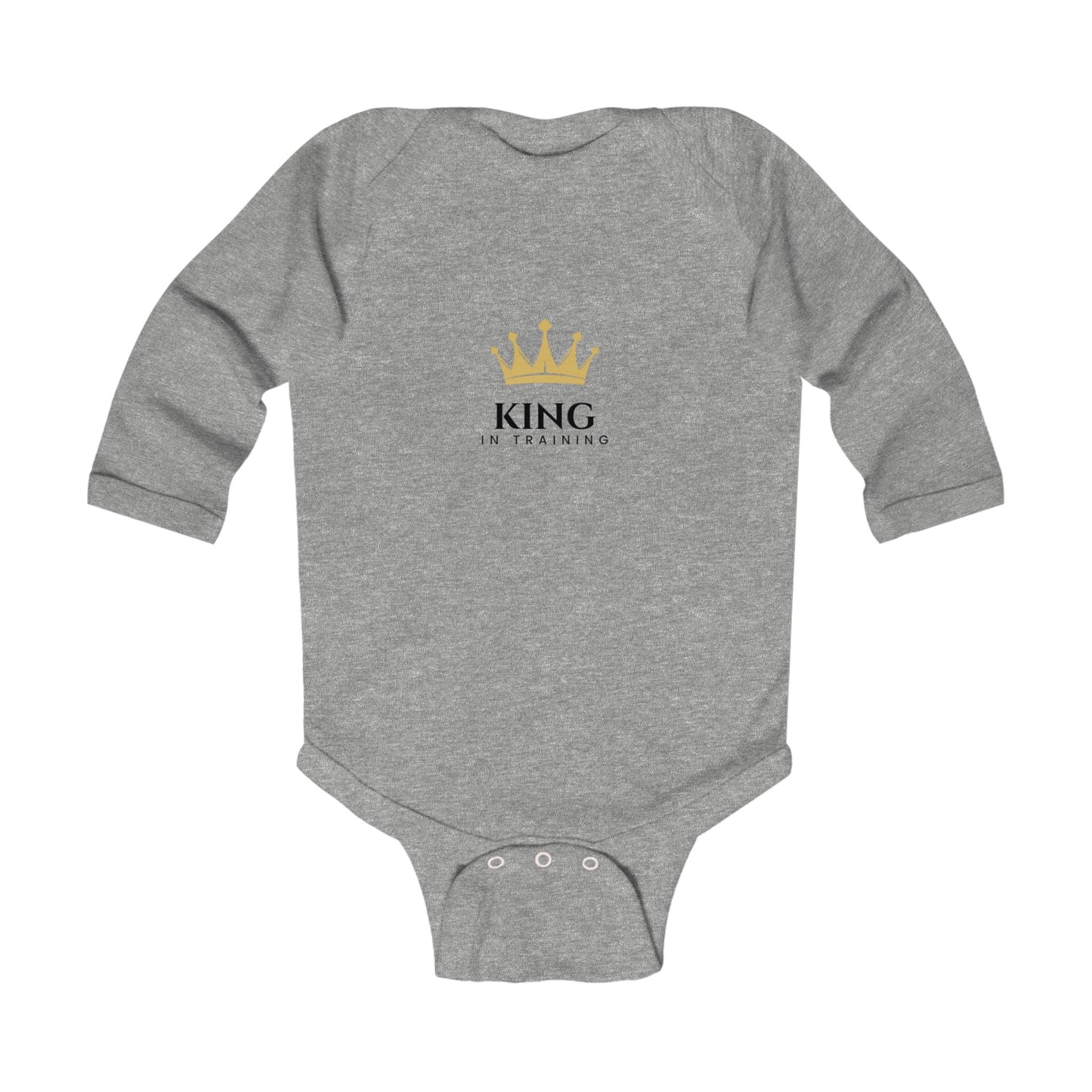 King in Training Black Font Infant Long Sleeve Bodysuit