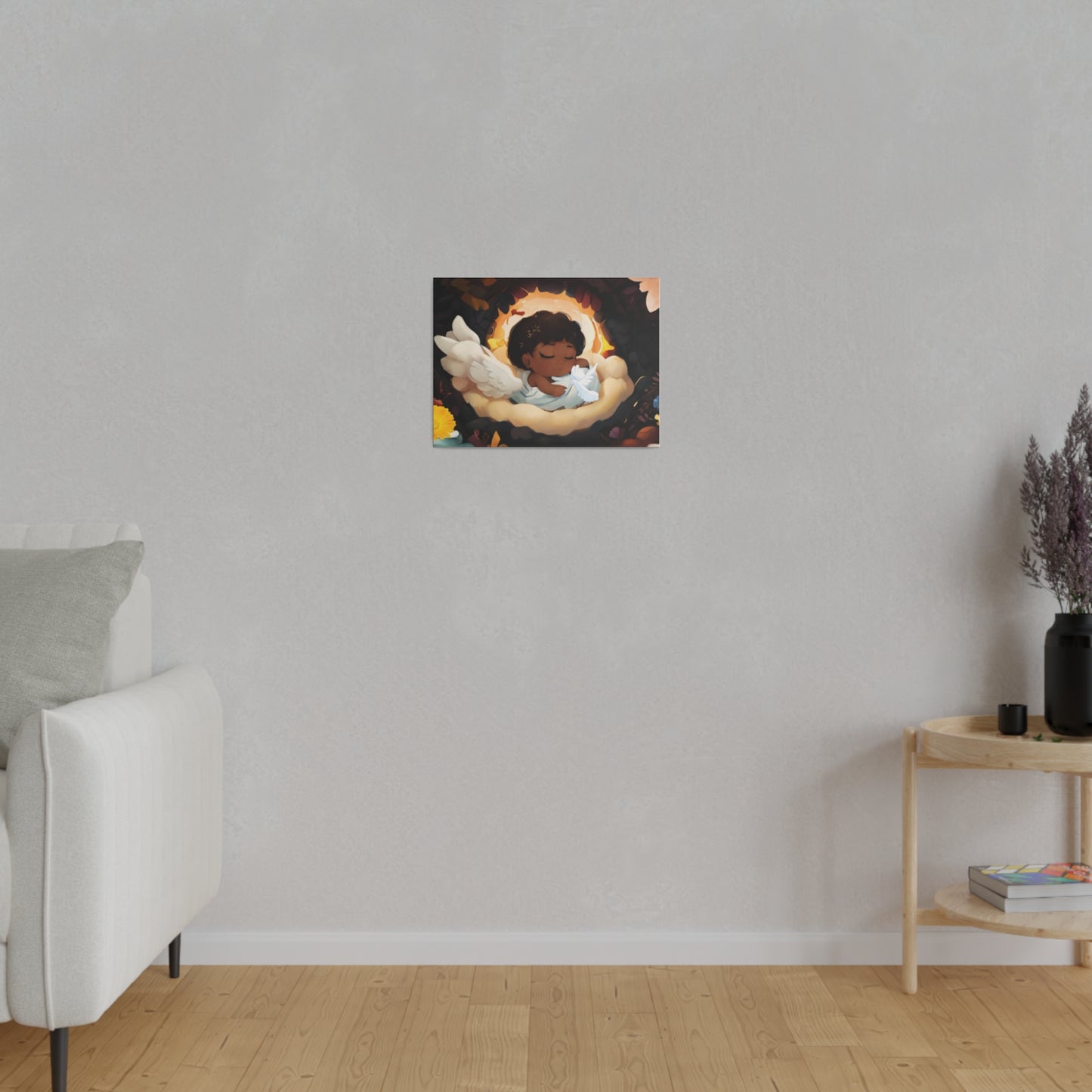 Sleeping Baby & Holy Spirit Dove Original Artwork Matte Canvas