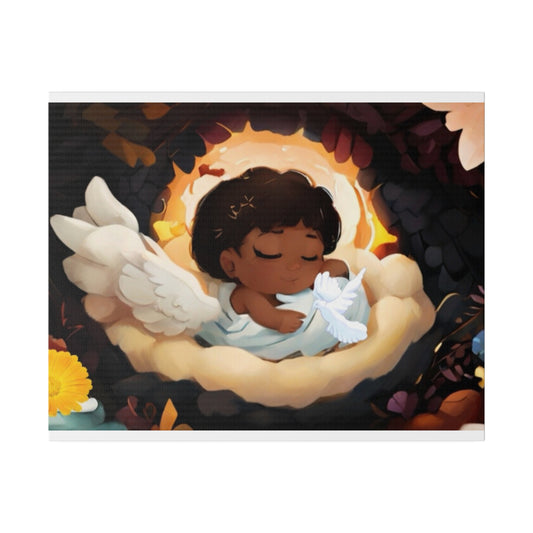Sleeping Baby & Holy Spirit Dove Original Artwork Matte Canvas